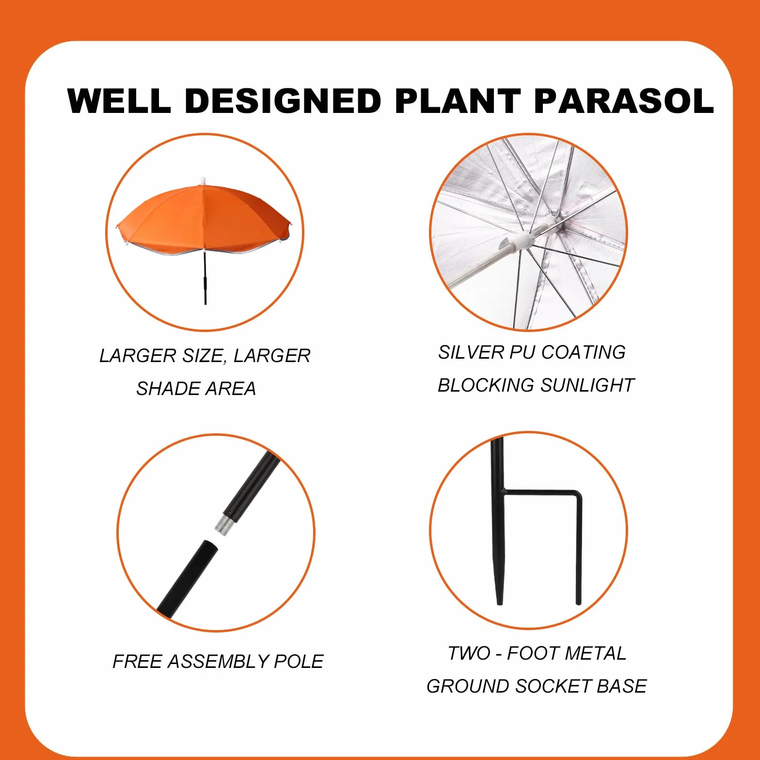 Lyreh 3szt Parasole Roślinne do Roślin Zewnętrznych, 3 Kolory Średnica 60cm Parasol Roślina Ogrodowa do Zapewnienia Cienia Aby Chronić Kwiaty Rośliny Owoce i Warzywa na Patio Przed Palącym Słońcem