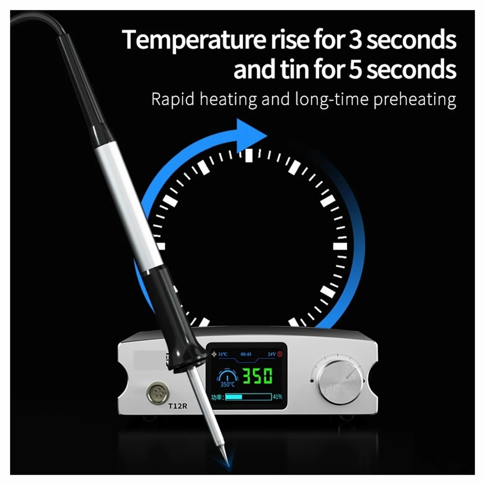 Mini Stacja Lutownicza T12R 75W Inteligentna Kontrola Temperatury Do Komputera Naprawa Płyty Głównej Telefonu Komórkowego Narzędzie Spawalnicze Szybkie nagrzewanie