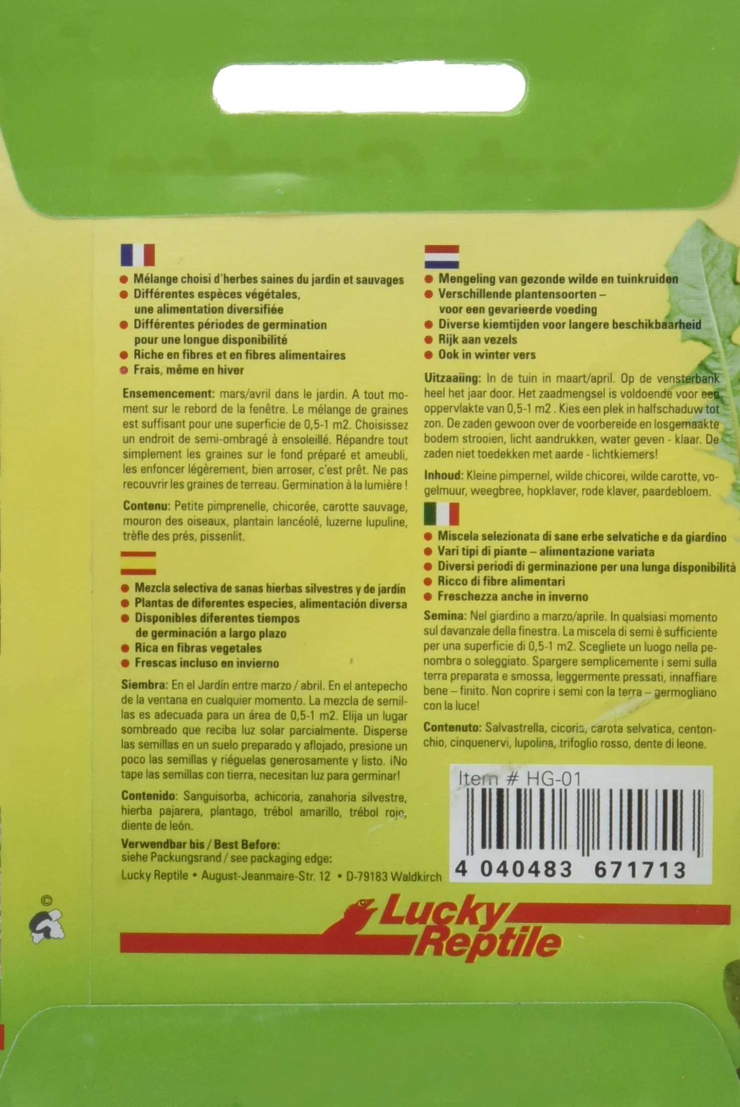 Lucky Reptile Herb Garden – Mieszanka ziół dzikich 5 x 2 g