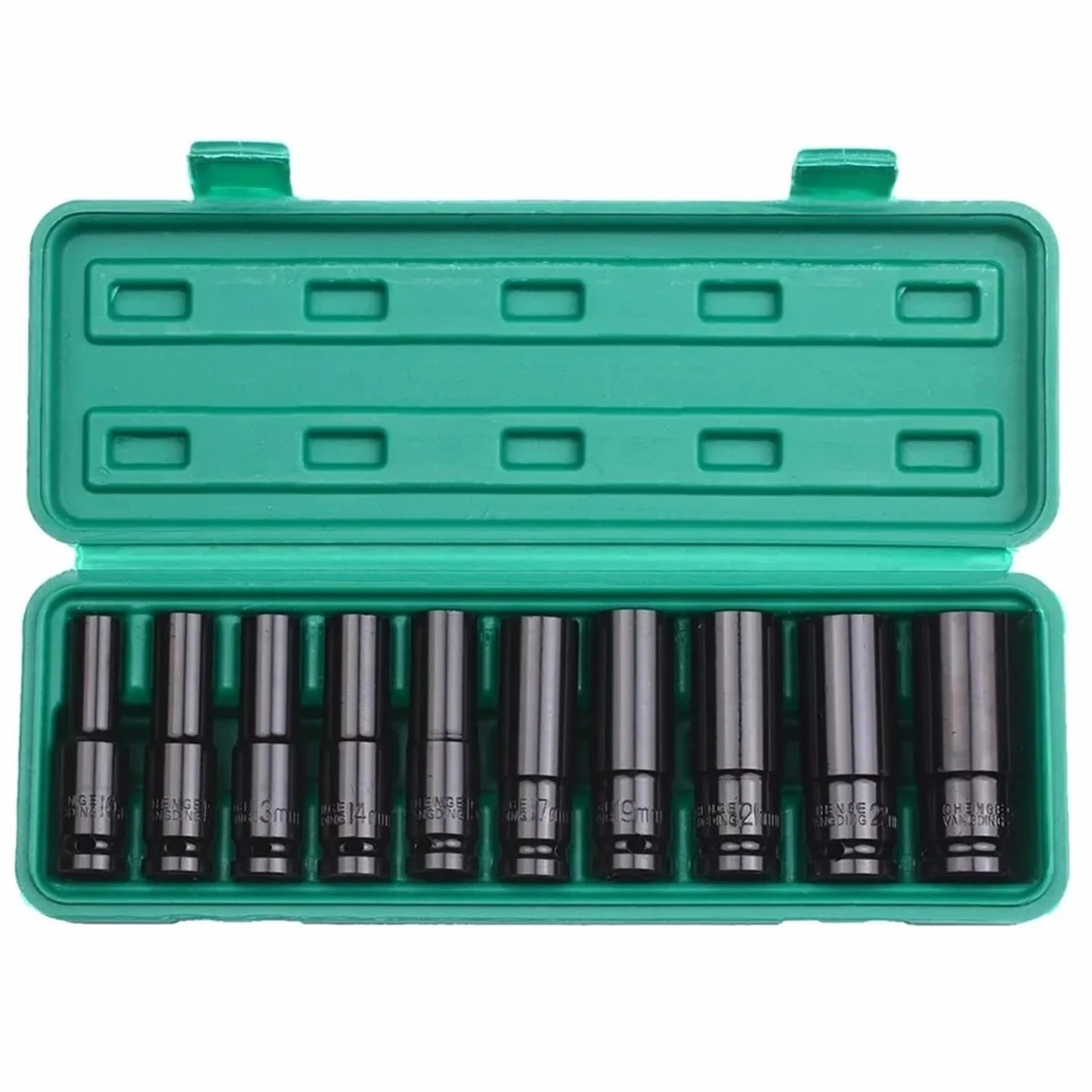 1/2Inch Drive 6-Point Impact Socket Set 10-Piece Metric Sizes 8-24m/10-24mm Carbon Steel Impact Socket Set(10-24mm)