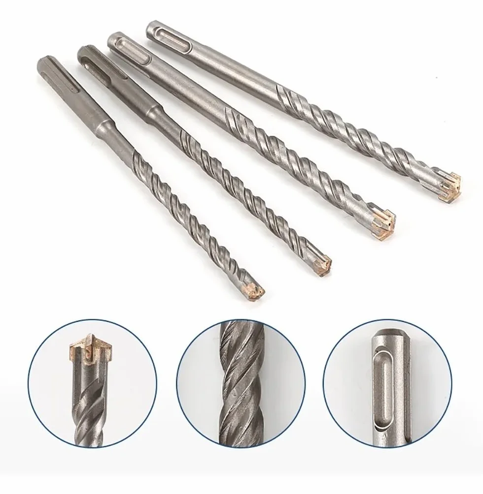 Wiertło udarowe SDS Plus — długość 260 mm, 4 ostrza z węglika wolframu do betonu, cegły i muru, 1 szt.(18mm)