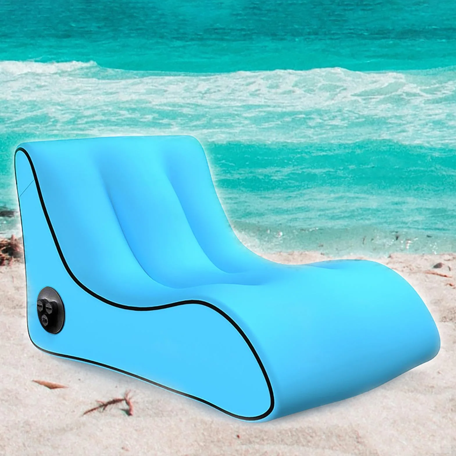 Generic Nadmuchiwana Sofa, Automatyczny Nadmuchiwany Leżak, Przenośna Nadmuchiwana Sofa, Łatwy W Instalacji, Do Wędrówek Na Świeżym Powietrzu, Niebieska