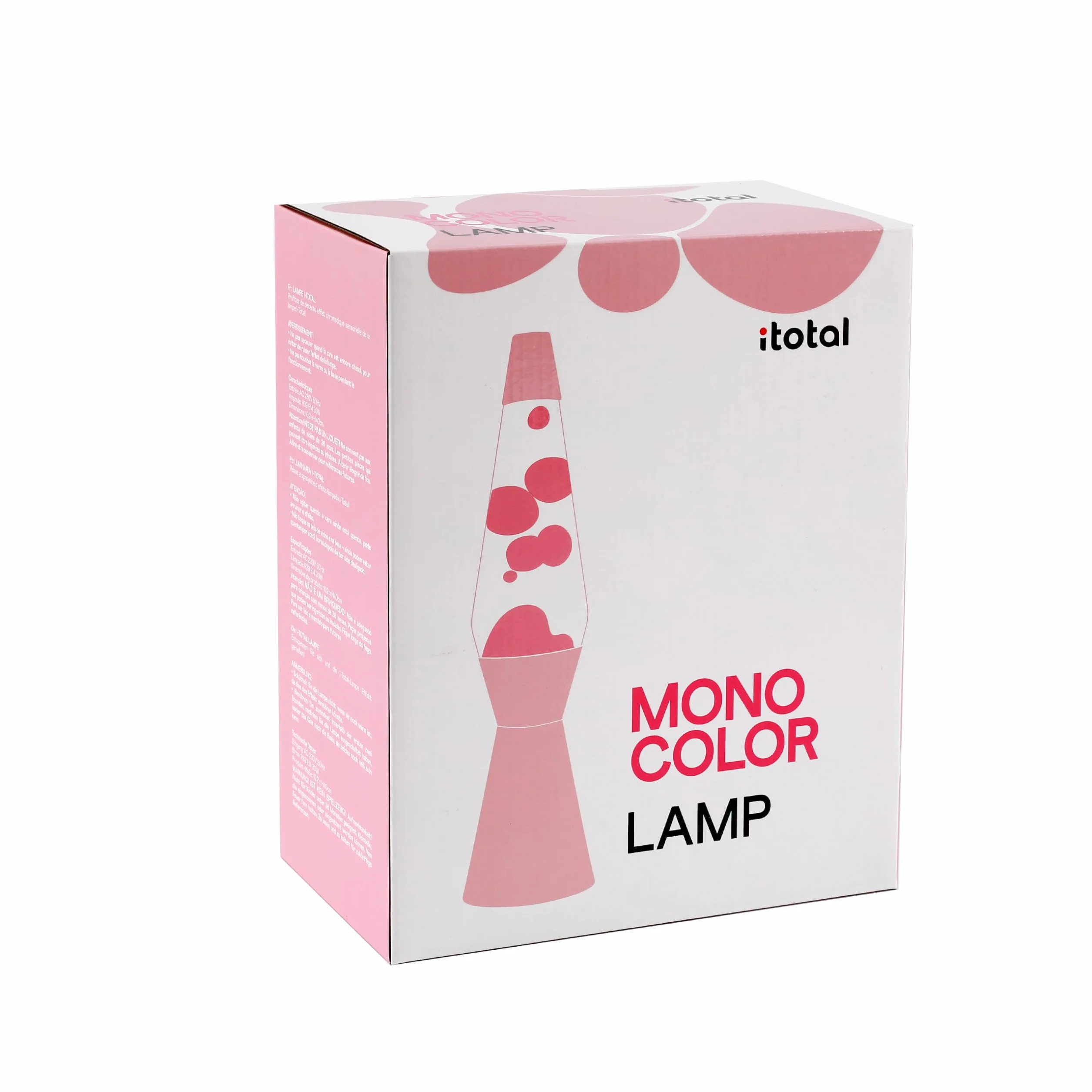 I-TOTAL® - Lampa Lava, efekt bąbelków, lampa lawowa kolorowa (pastelowa róża)