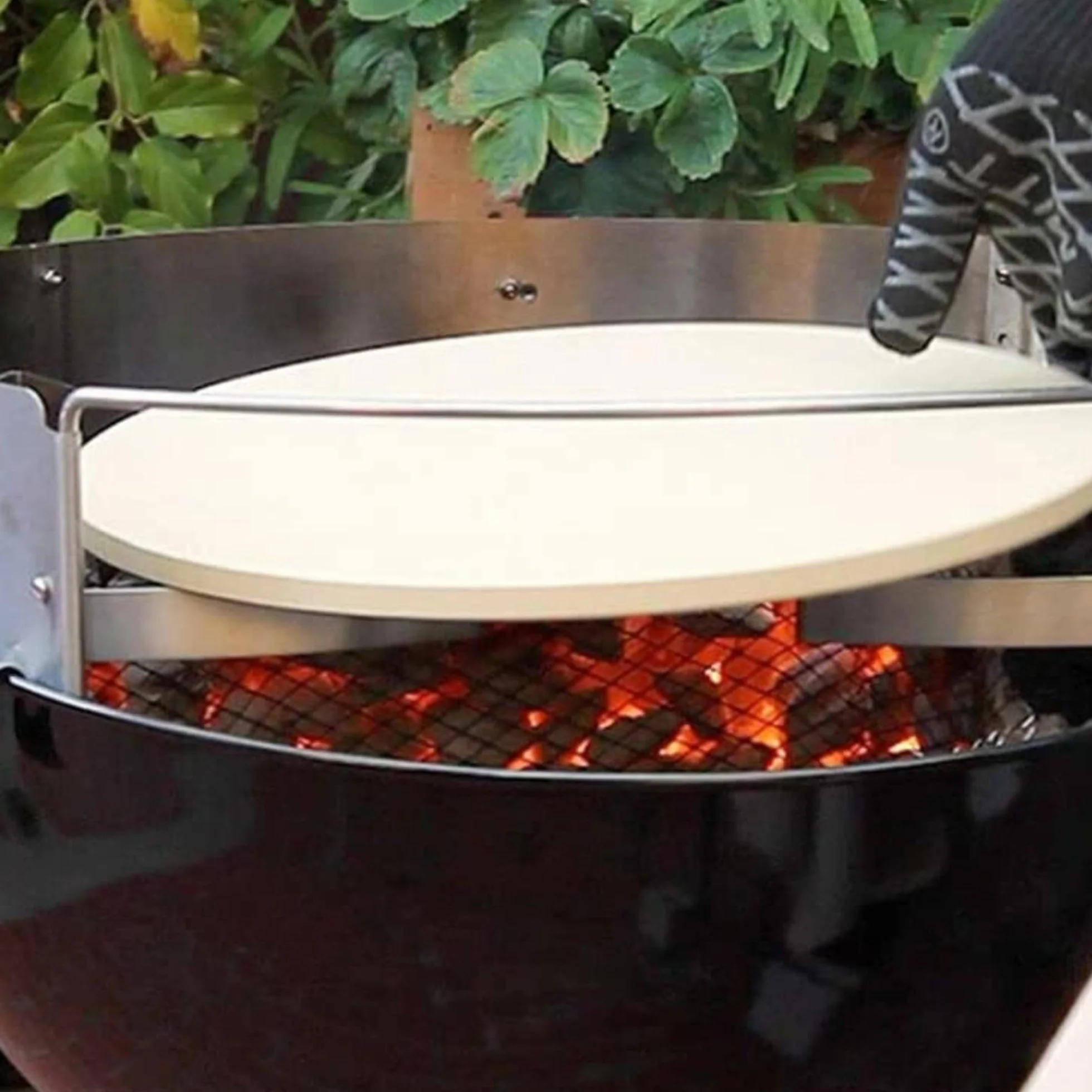 Pizzacraft Luksusowy zestaw do pizzy dla 45 cm i 22,5 cala grill czajnikowy PC7001, srebrny, 224.32
