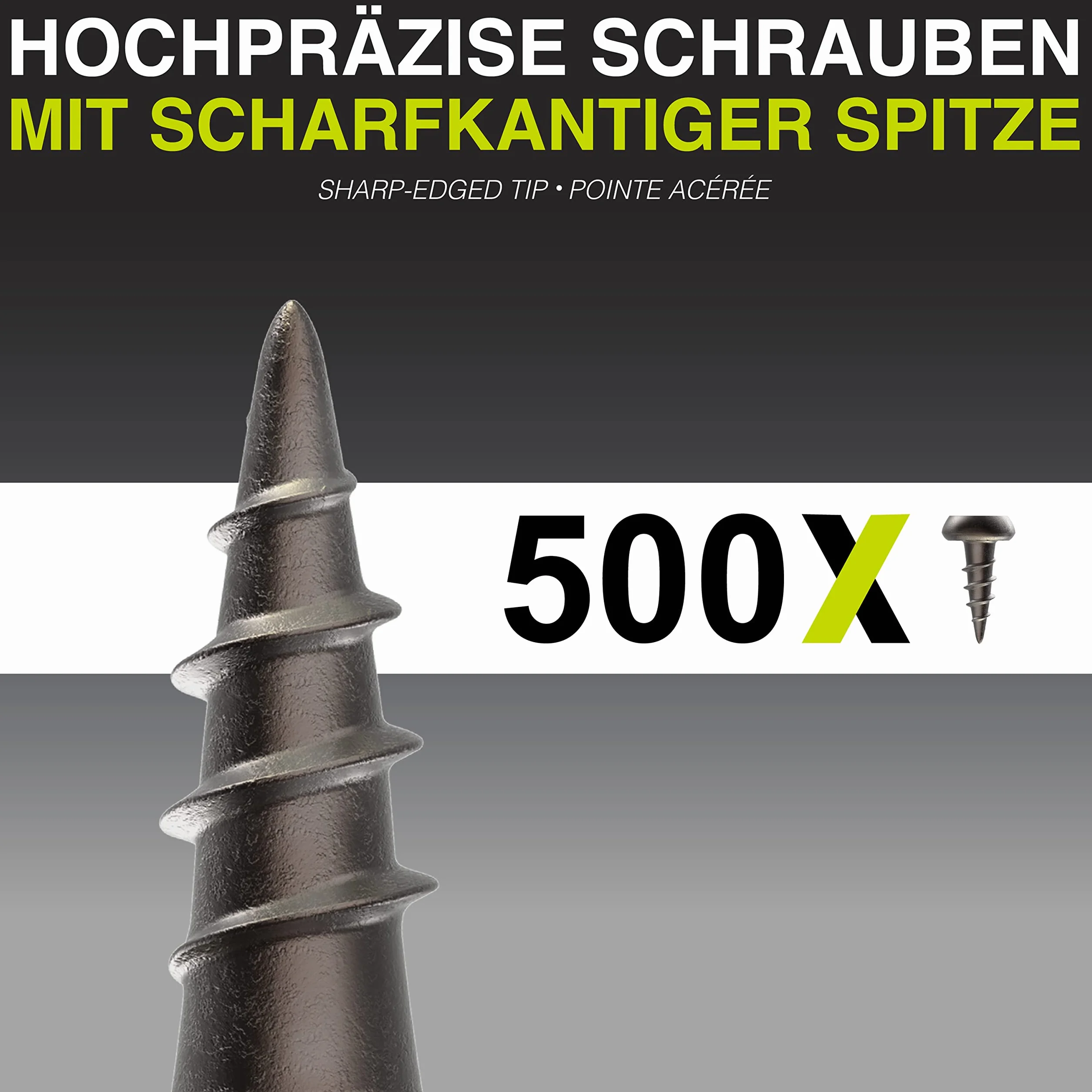 Śruby łączące profil premium, 3,9 x 11 mm, 500 sztuk, wkręty blaszane, czarne, śruby do suchej zabudowy, Made in Germany, z rowkiem krzyżowym