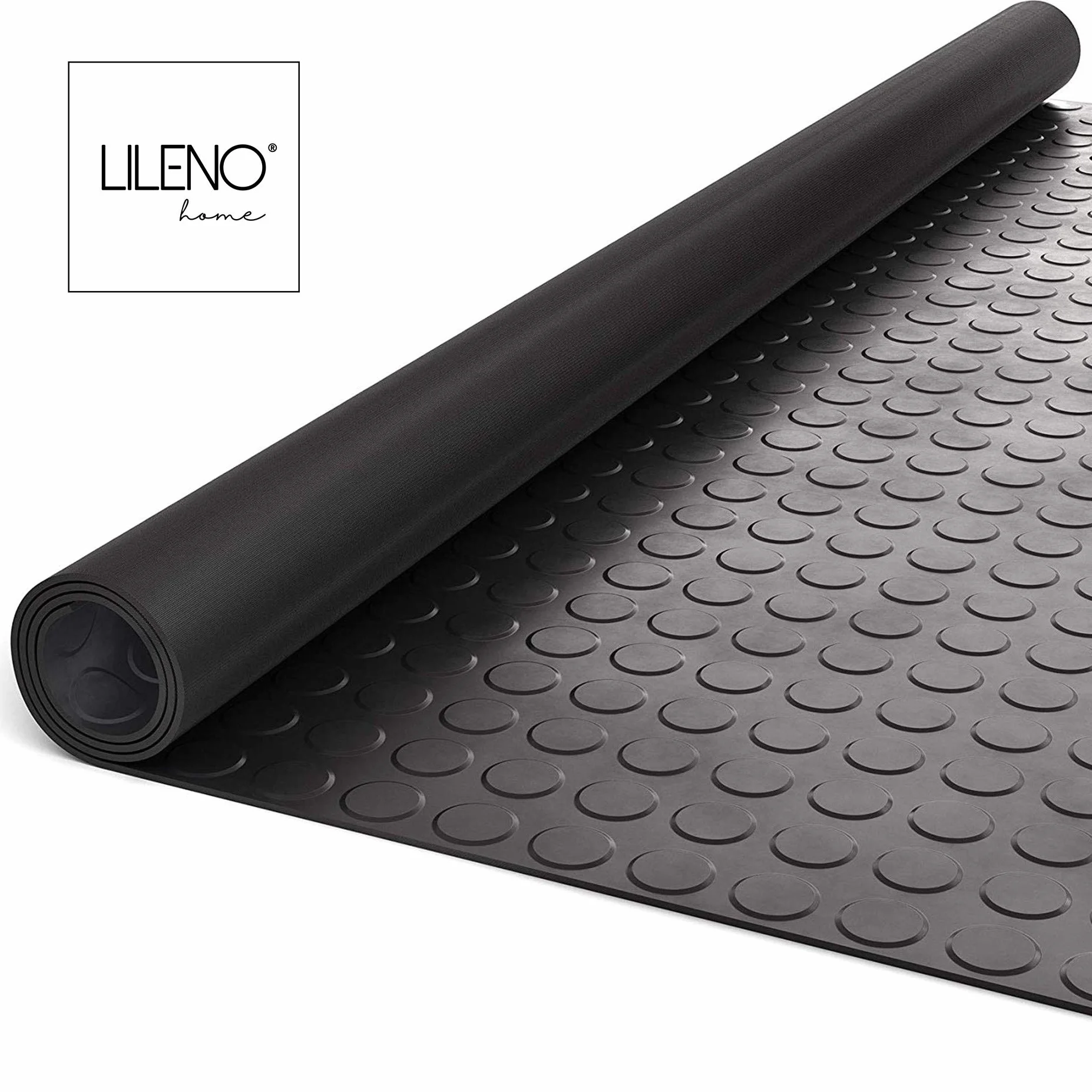 LILENO HOME Mata gumowa z wypustkami (3 mm), towar sprzedawany na metry, 120 x 100 cm jako podłoga warsztatowa, mata antypoślizgowa, nakładka na stół warsztatowy i mata podłogowa, do piwnicy, przyczepy, garażu