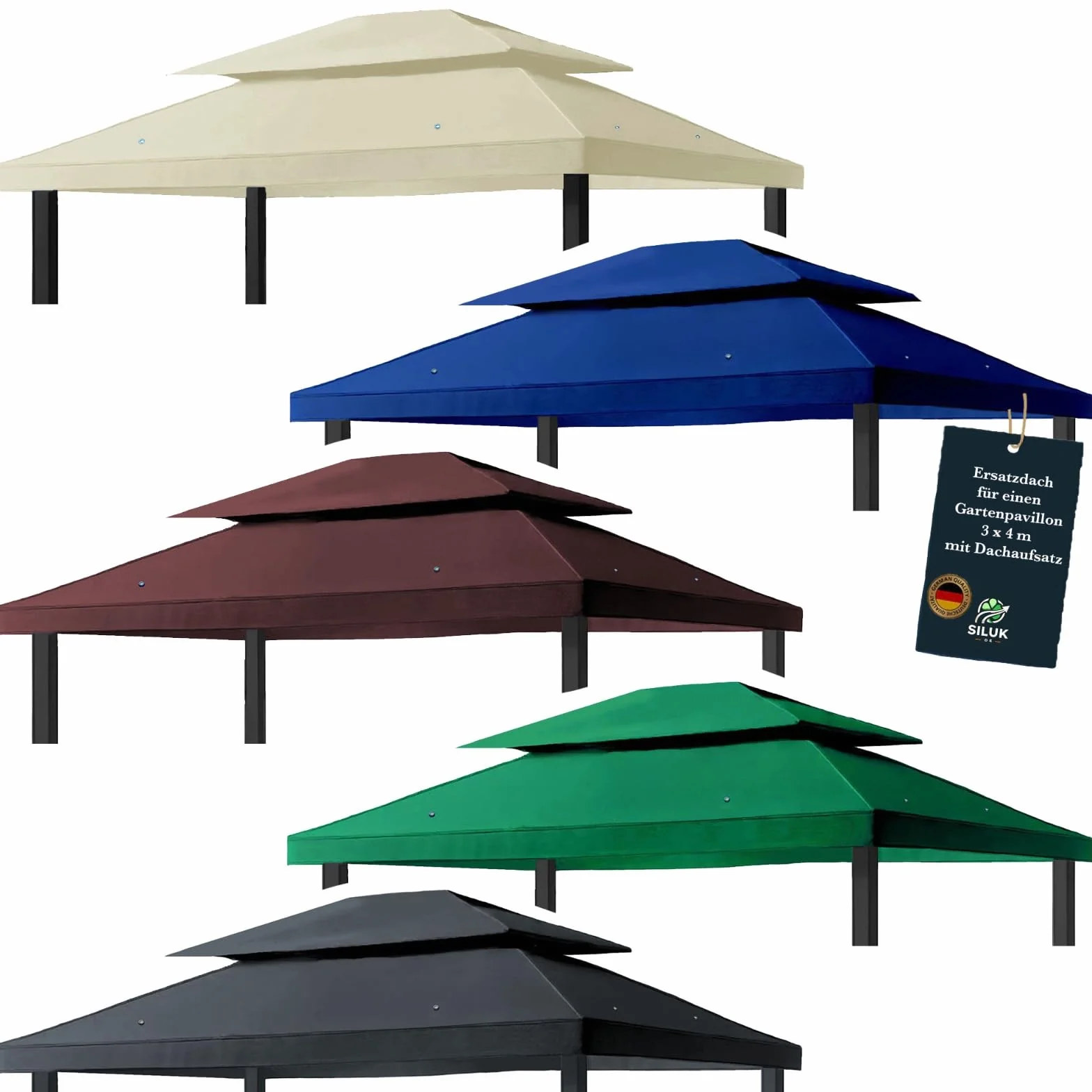 Zapasowy dach do altany 3x4 m wodoszczelny PCV Panama Soft 370g/m² model 5 beżowy