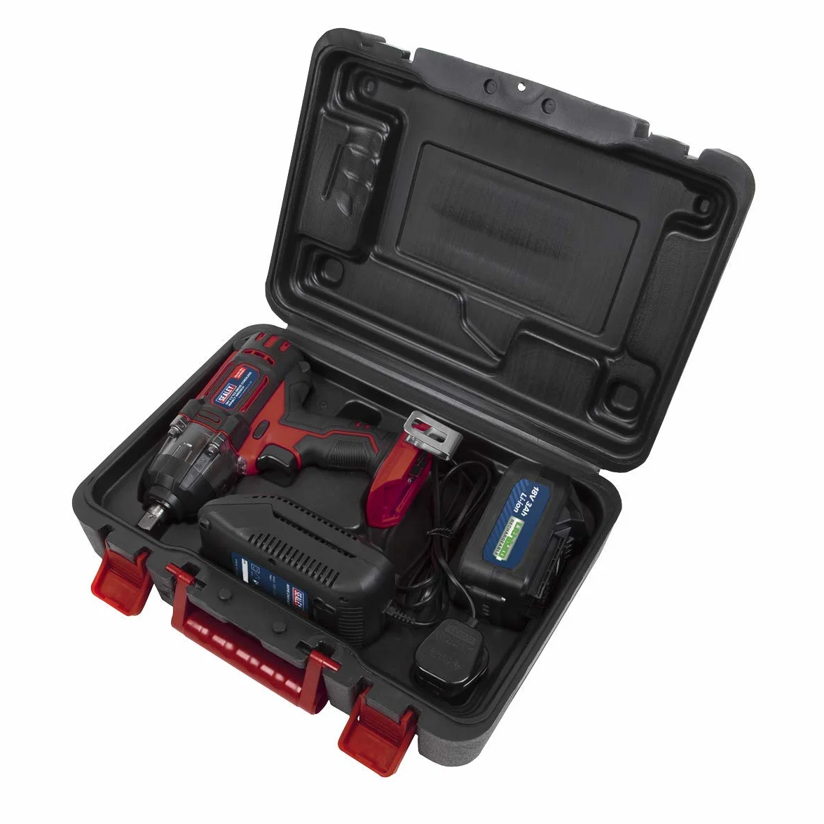 Sealey Bezprzewodowy klucz udarowy 18V 1/5.1 cm Sq Drive - czerwony
