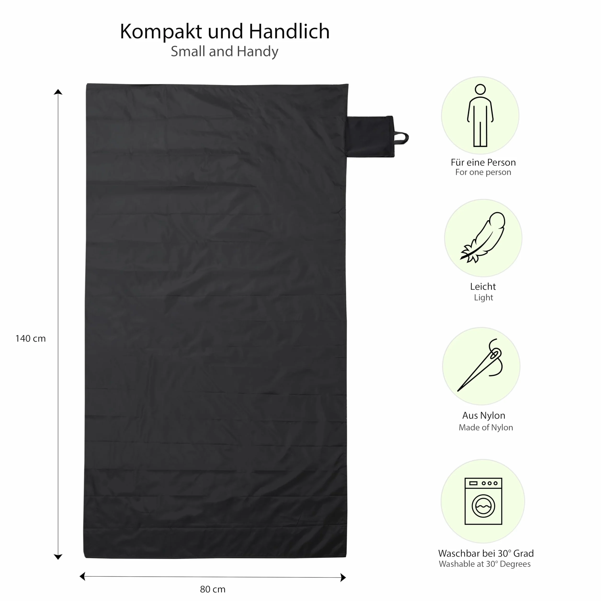 Vaily Mini koc piknikowy plażowy outdoorowy 80 x 140 cm