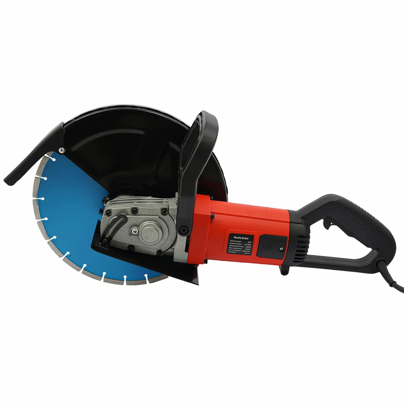 Elektryczna piła do kamienia, 3500 W, średnica tarczy 350 mm, przenośna maszyna do cięcia kamienia na sucho/mokro, diamentowa piła do cięcia, bruzdownica do betonu, cegły, granitu, marmuru