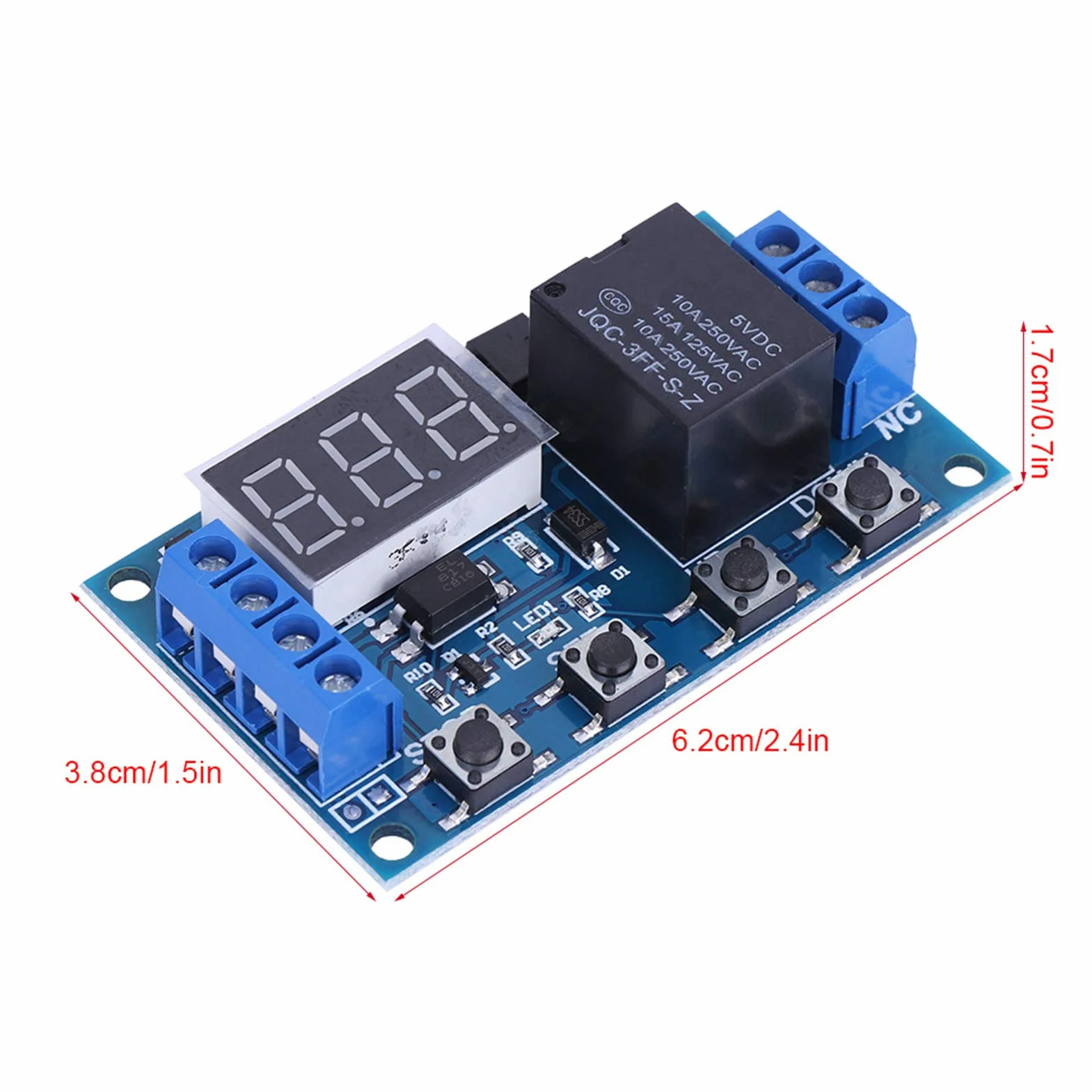 VOBOR DC 6-30 V moduł przekaźnikowy z czasem, opóźnienie włączania/wyłączania cyklu przekaźnika czasowego taśmy / wyświetlacz cyfrowy LED Micro USB 5 V do sterowania inteligentnym domem