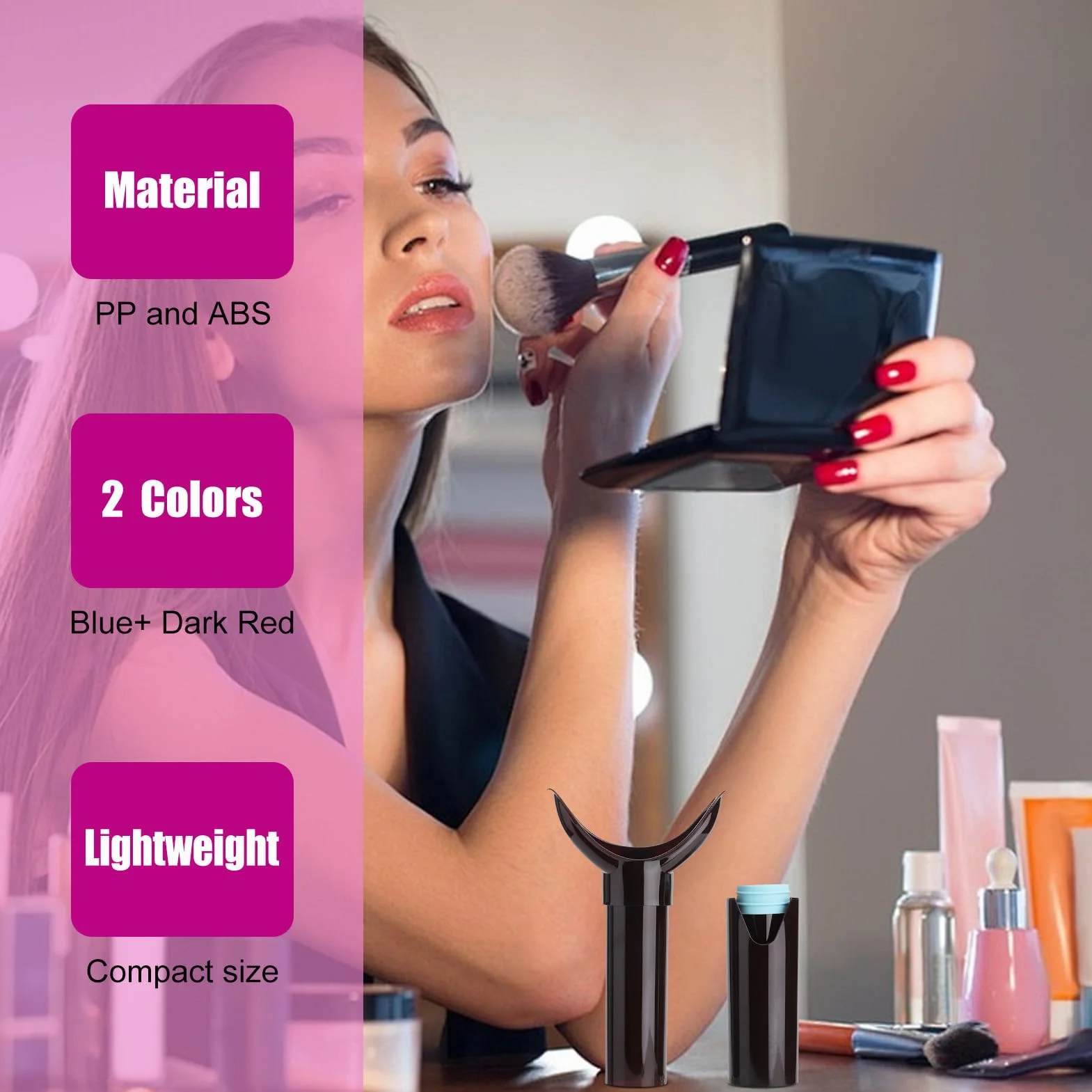 Lip Enhancer Plumper Tool, Lip Plumper Ssanie Przenośny Wzmacniacz Ręczne Akcesoria do ulepszeń Narzędzie do Pielęgnacji Ust (Ciemno czerwony)