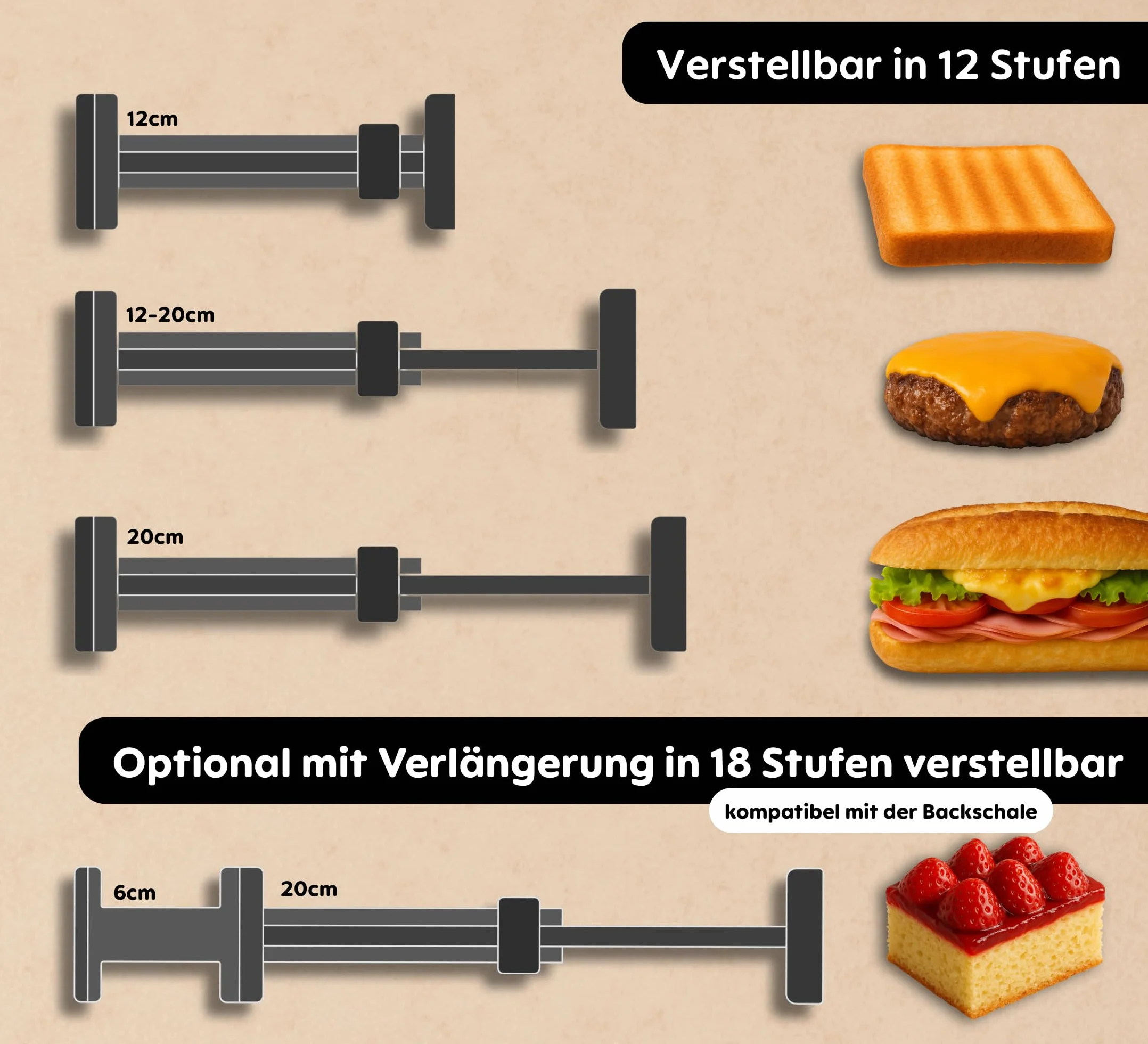 Wspornik dystansowy V3 do Tefal/Rowenta Optigrill Standard/Plus + klips blokujący
