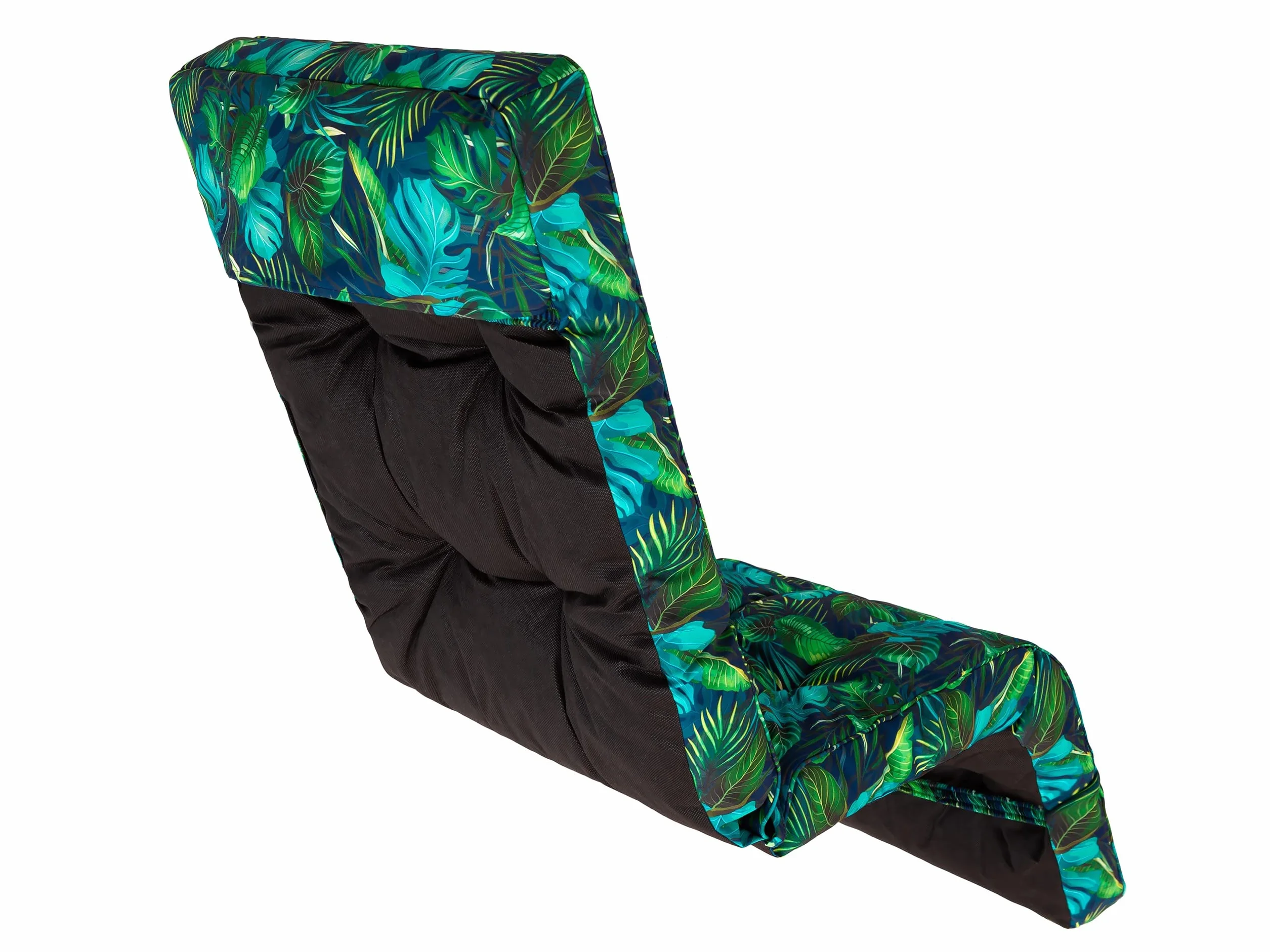 Poduszka na leżak ogrodowy 50 x 160 cm niebieskie liście PillowPrim
