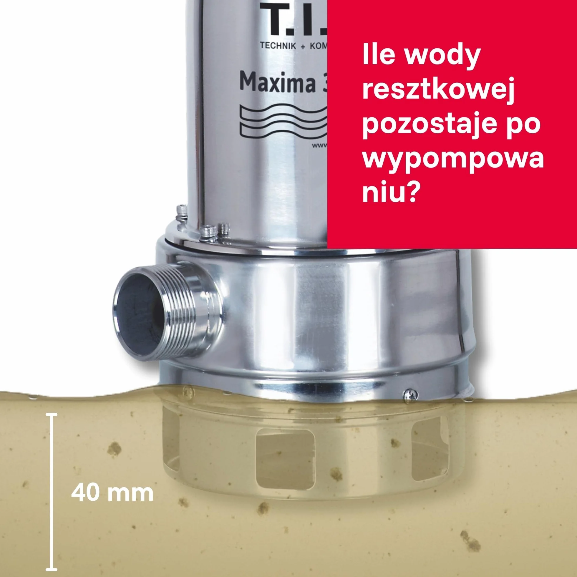 T.I.P. TVX 7000 Pompa Zatapialna do Brudnej Wody, 10m Wąż, Automatyczna, Edelstahl