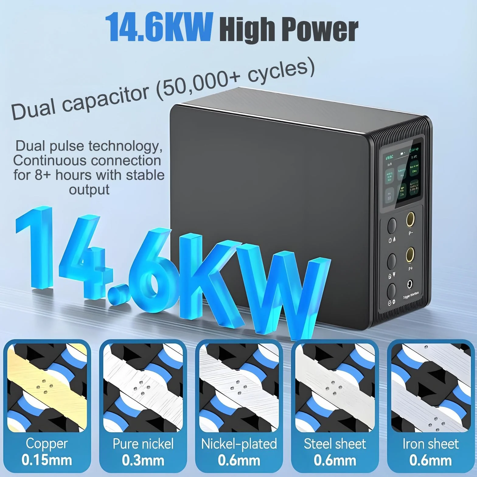 Ulepszony zestaw do zgrzewania punktowego 2025-Spawarka do ściągania wgnieceń o mocy 14,6 kW, wyświetlacz LCD | Spawanie cienkiego metalu 0,04 mm | 10, dla profesjonalnego