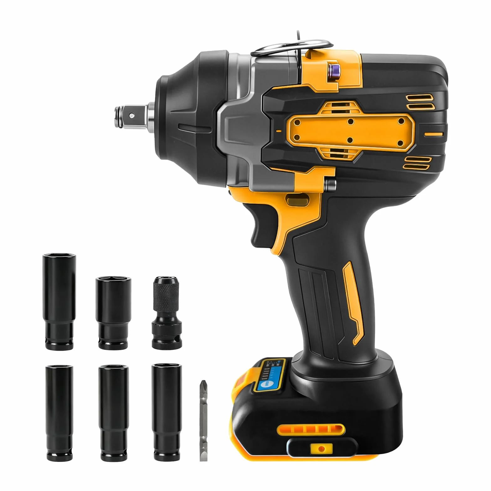 Bezprzewodowy klucz udarowy do Dewalt 18 V 20 V, 1200 N·m (274.3 m-lbs) 1/5.1 cm bezszczotkowy pistolet udarowy o wysokim momencie obrotowym, elektryczny wkrętarka udarowa z 5 trybami prędkości, 5