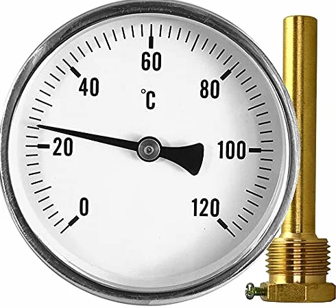 Termometr do pieca wędzarniczego Ø 100 mm 1/2" kalibrowany 120°C
