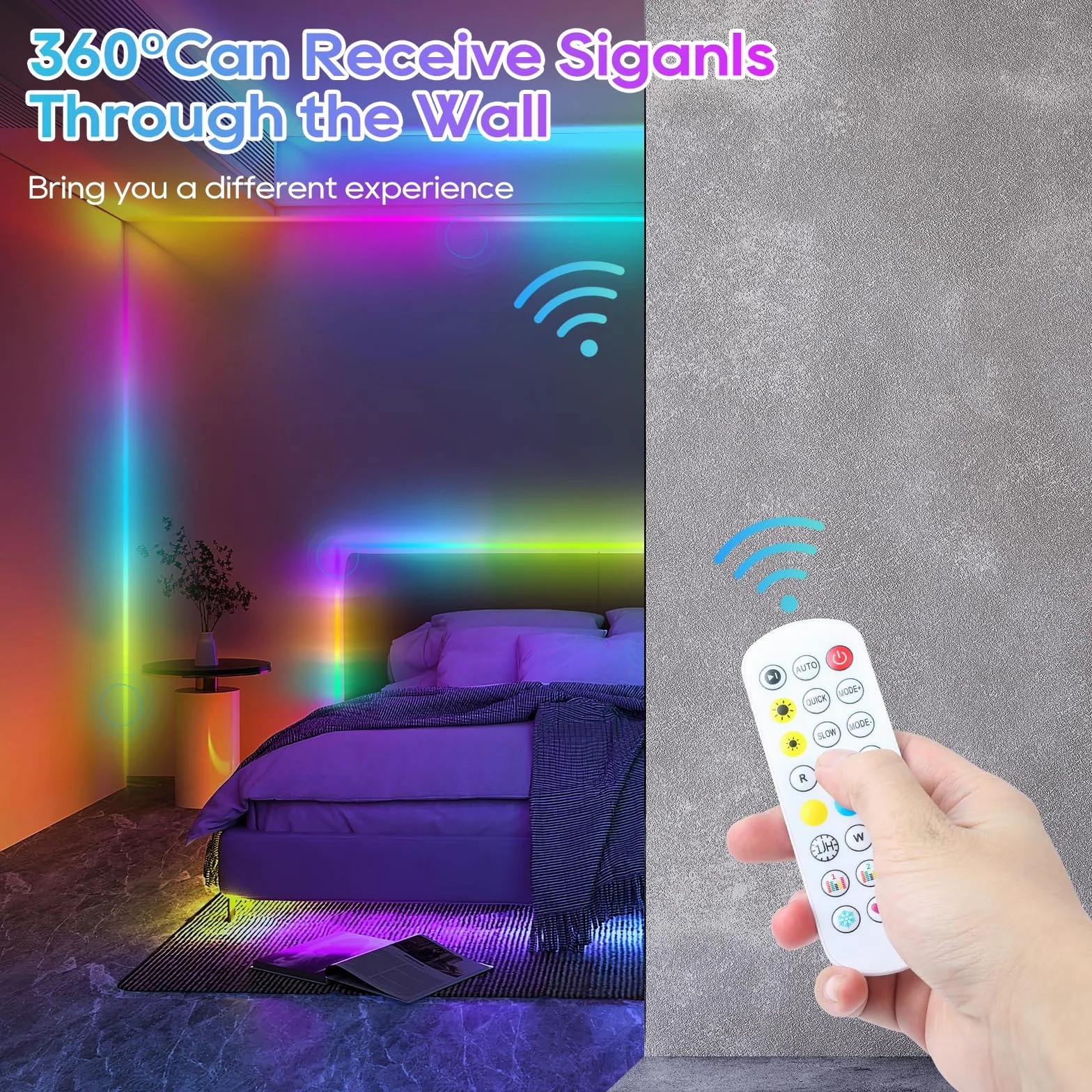 Taśma LED 6m, podświetlenie telewizora LED RGBIC Dreamcolor z pilotem zdalnego sterowania, sterowaniem aplikacją i synchronizacją muzyki, wbudowane diody LED oświetlenia IC