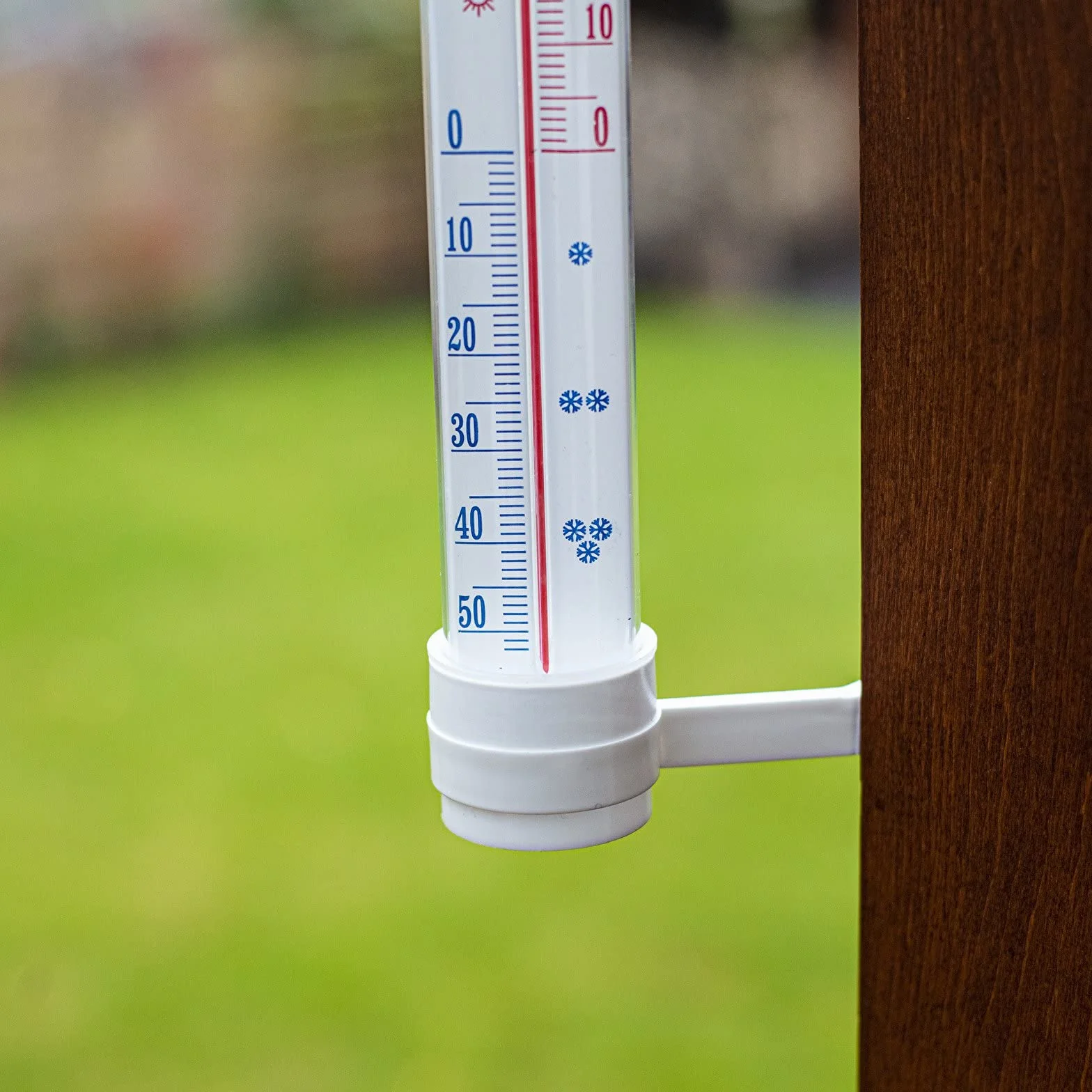 Browin 020800 Klasyczny termometr zaokienny 27 cm, termometr na zewnątrz, do ogrodu, zakres temperatur - 50 do + 50°C, biały