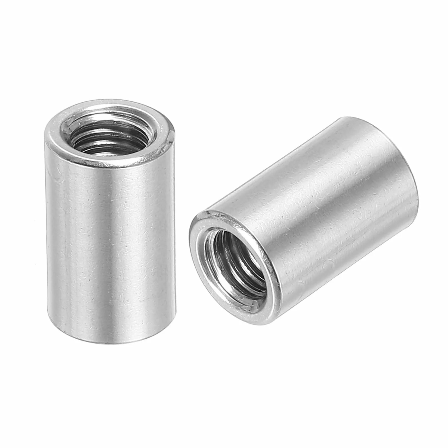QUARKZMAN 6 sztuk okrągłych nakrętek łączących M8, nakrętka łącząca ze stali nierdzewnej 304 długość 20 mm / 0,8" nakrętka szpilka pręta tuleja długość wspornika, M8 x 20 x 12 mm
