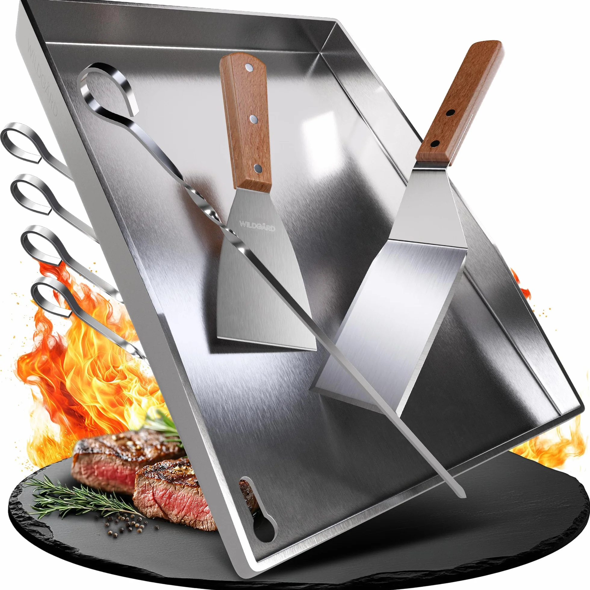 Plancha płyta grillowa ze stali nierdzewnej 35x25 cm do grilla gazowego BBQ