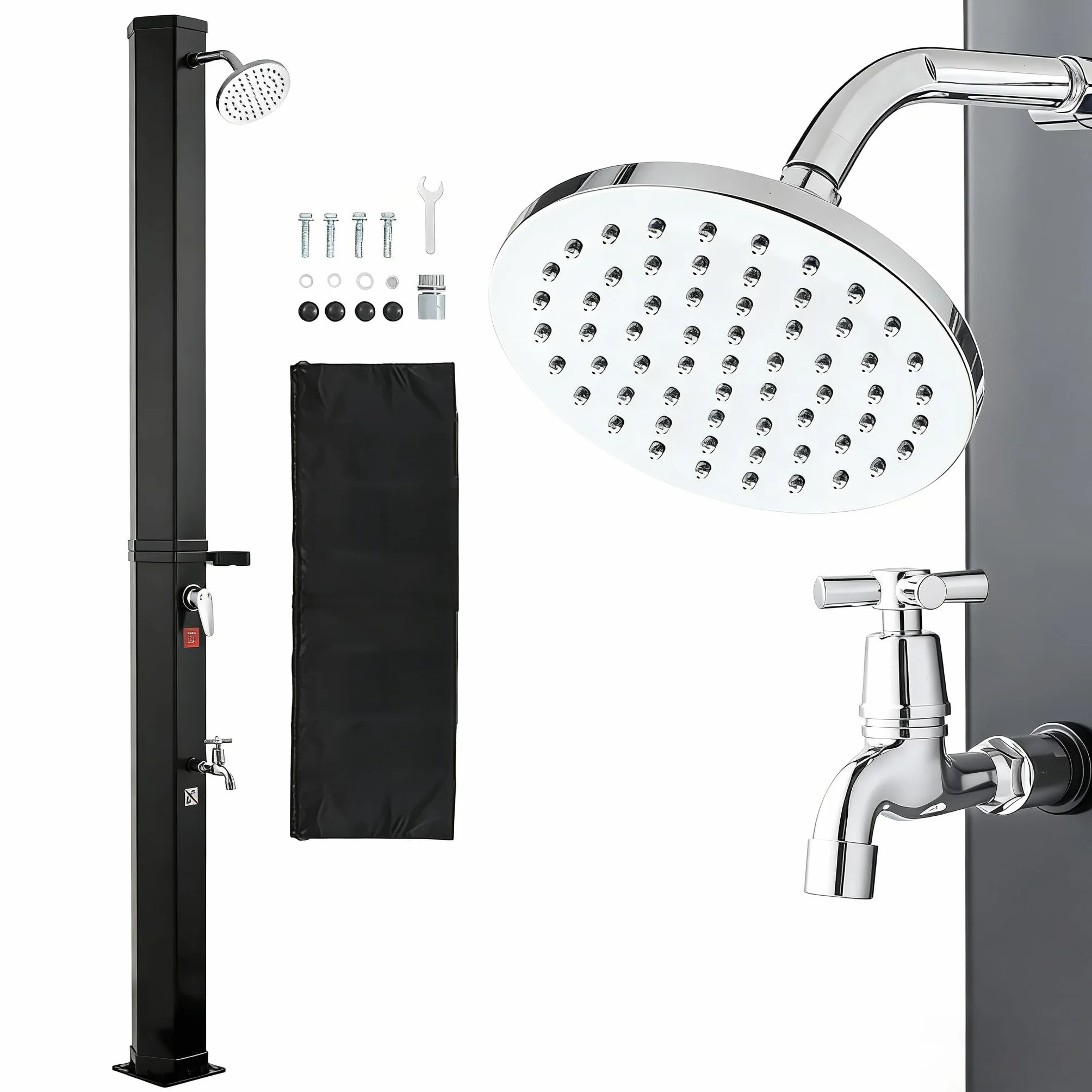 VEVOR Prysznic solarny 40 l zewnętrzny z mydelniczką regulowaną głowicą deszczową 205 cm