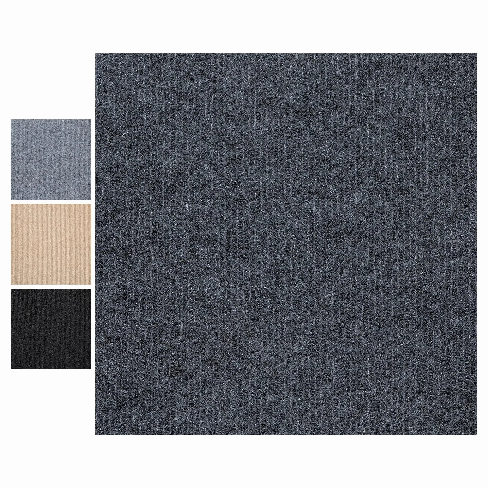 CUCOS Płytki dywanowe samoprzylepne 50×50 cm, opakowanie 10 szt. – ciemnoszare płytki podłogowe do odklejania i przyklejania do podłóg, do domu, biura, salonu, sypialni – kwadratowe dywaniki do