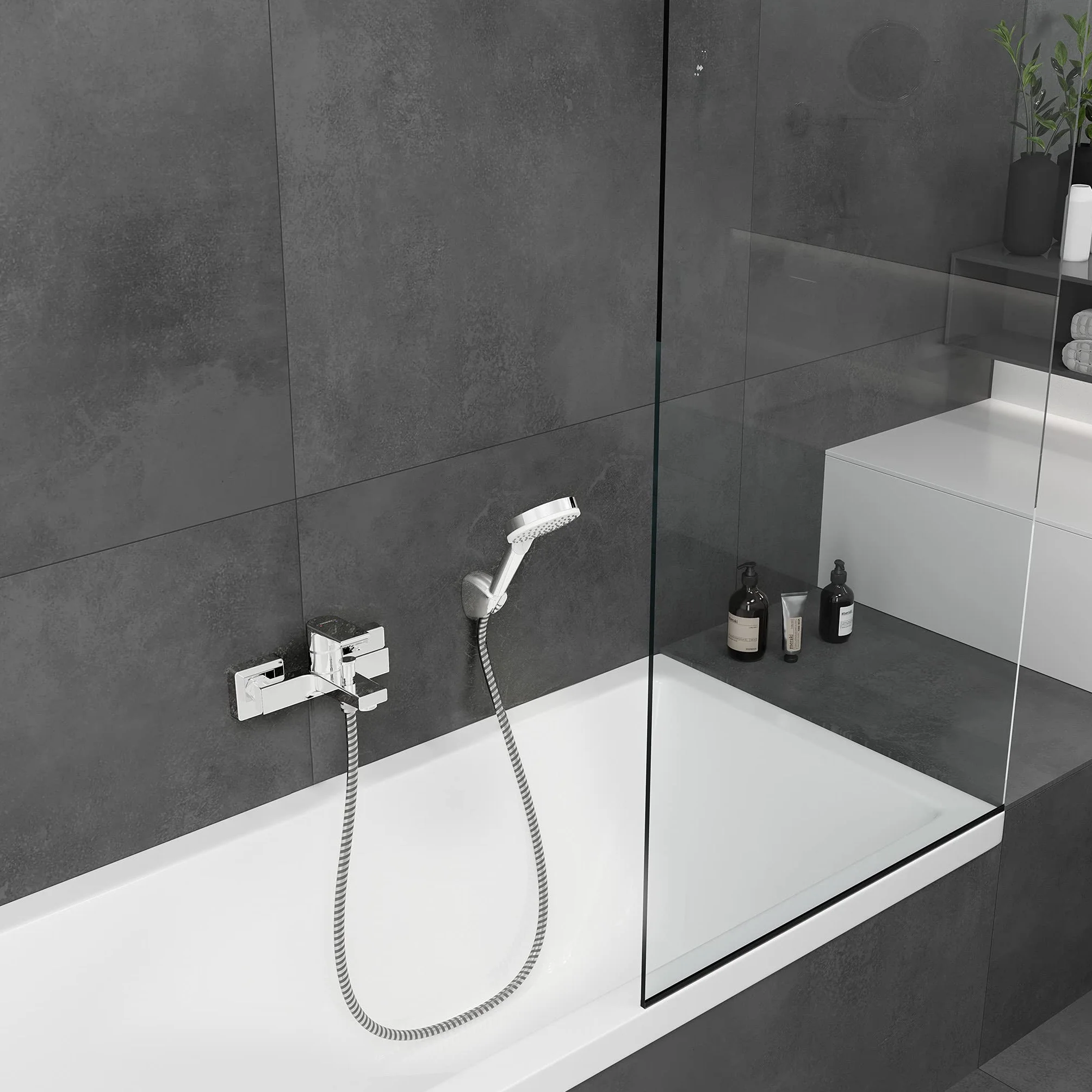 hansgrohe Vernis Shape Jednouchwytowa bateria wannowa natynkowy chrom 16,6 cm