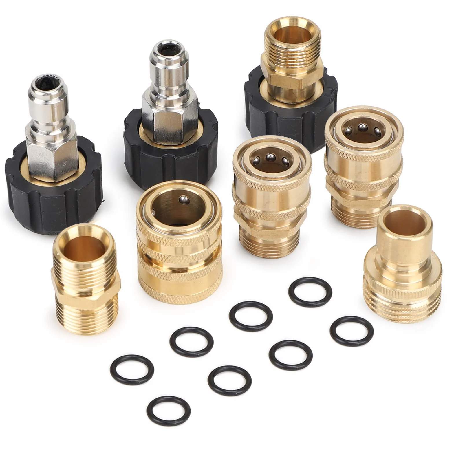 Zestaw 8 adapterów do myjki wysokociśnieniowej M22 14mm 3/4 cala mosiężna szybkozłączka