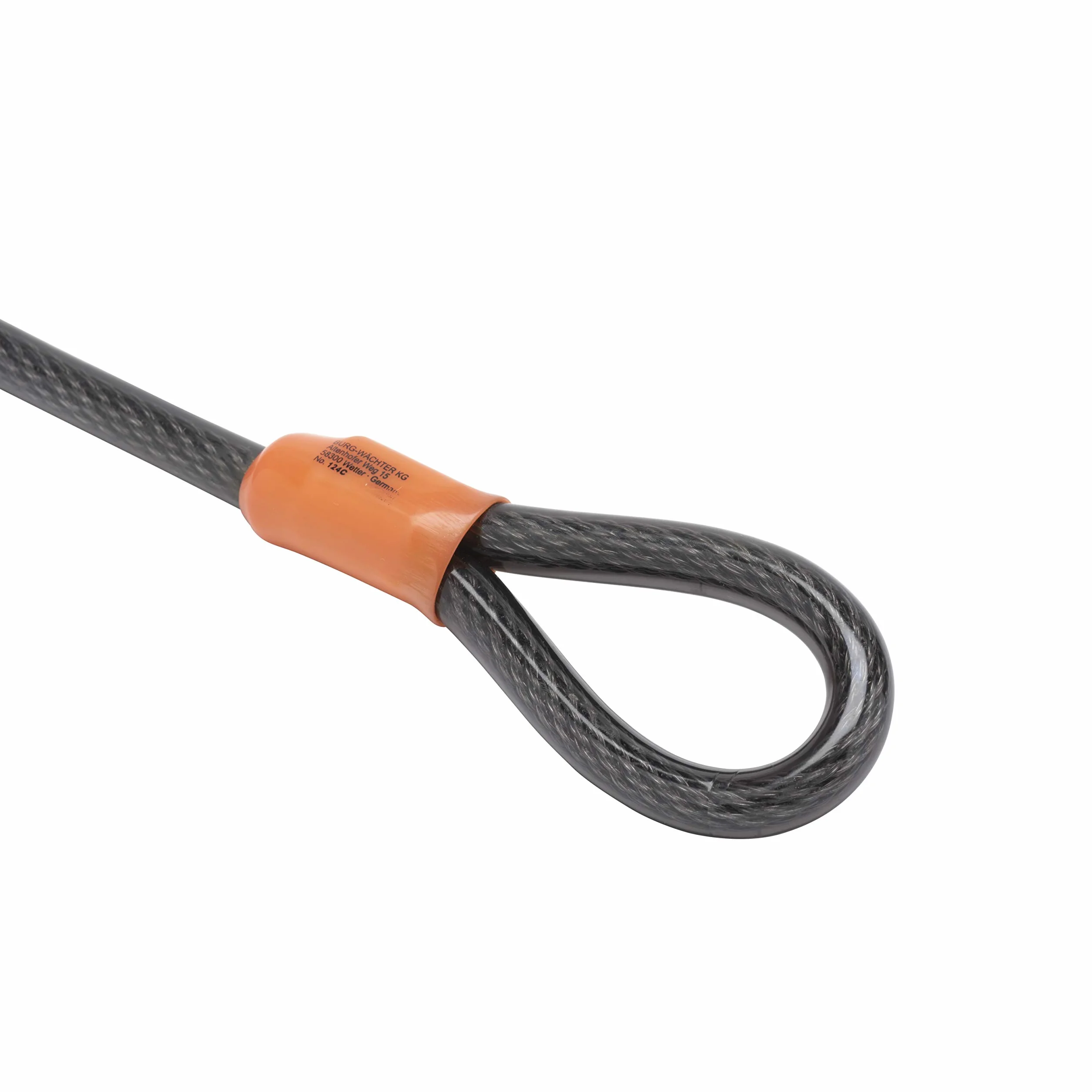 Burg-Wächter Unisex's 750 1000 podwójna pętla winyl powlekany wielokrotnie pleciony kabel stalowy, czarny, 10 mm x 10 m