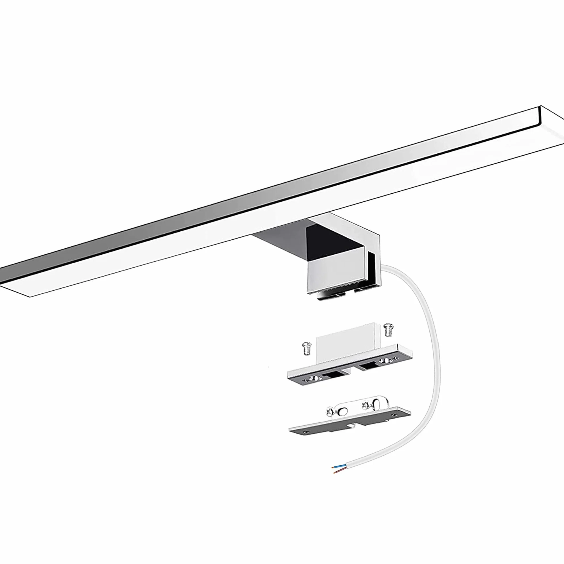 Oświetlenie lustra LED łazienka 10W 820LM 40cm neutralna biel 4000K Azhien, montaż 3w1 IP44 230V kinkiet lampa lustrzana 400mm, bez migotania oświetlenie lustra szafki łazienkowej