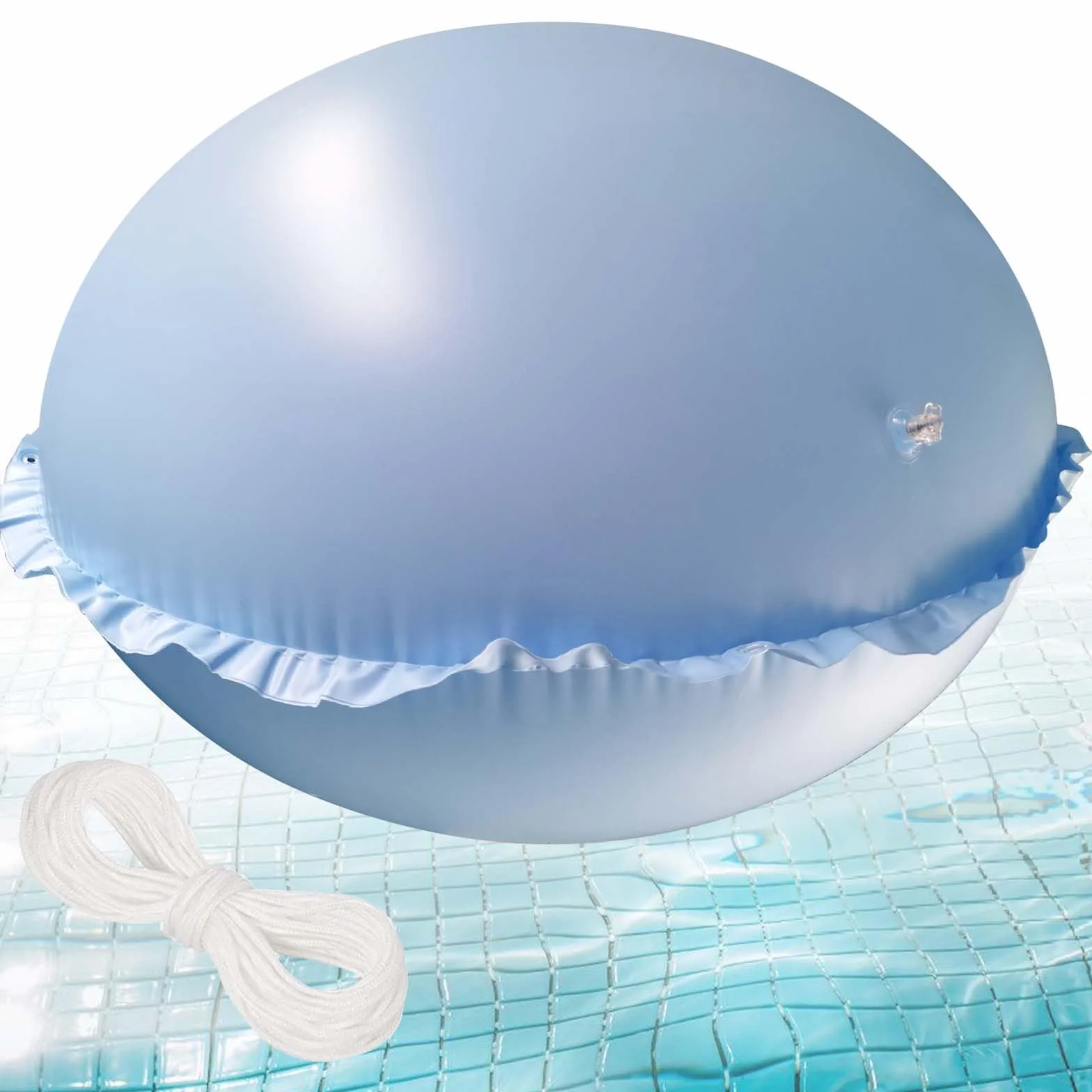 Vaileal Poduszka powietrzna do basenu XXL 120 x 120 cm okrągła z liną 15 m