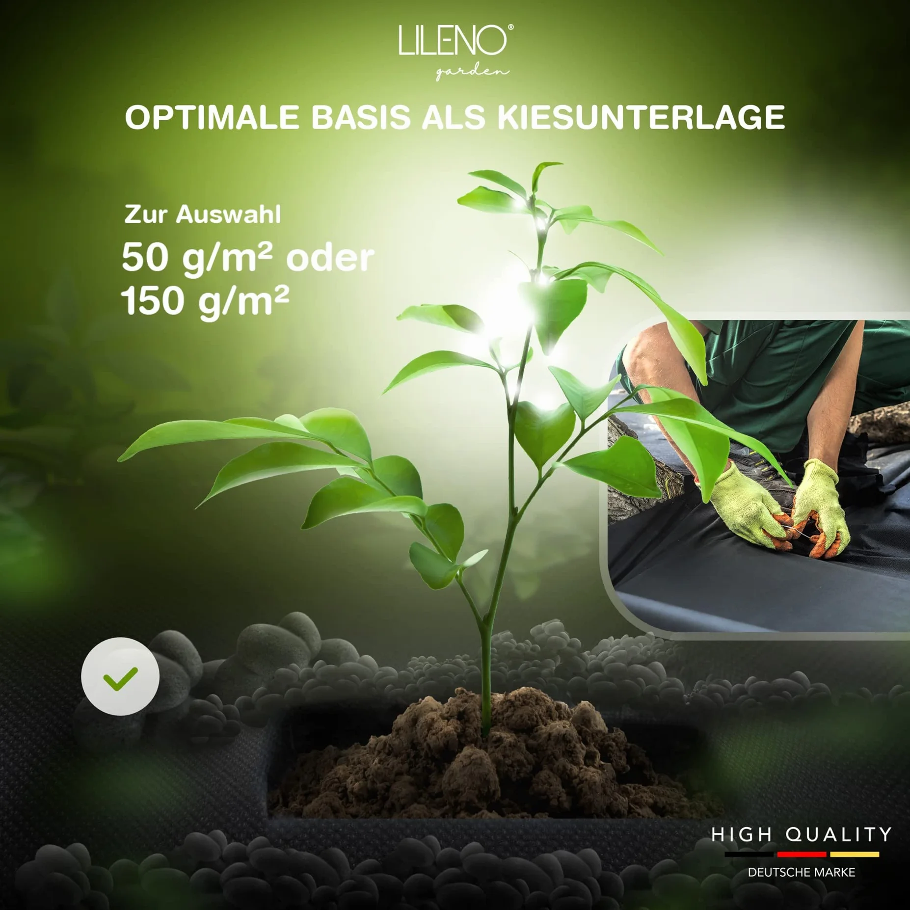 LILENO HOME Włóknina przeciw chwastom 150 g/m² 100 m² odporna na rozdarcie UV
