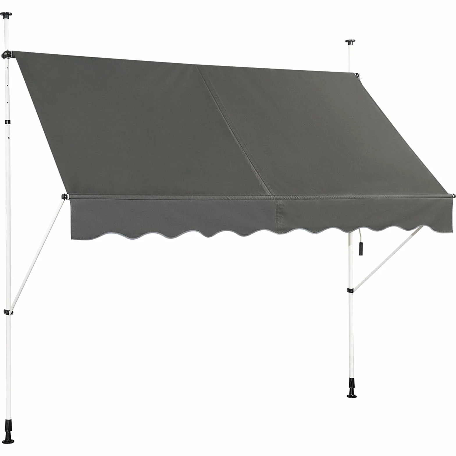 COSTWAY Markiza balkonowa 200 cm, odporna na UV, wodoodporna, z regulacją wysokości, szara