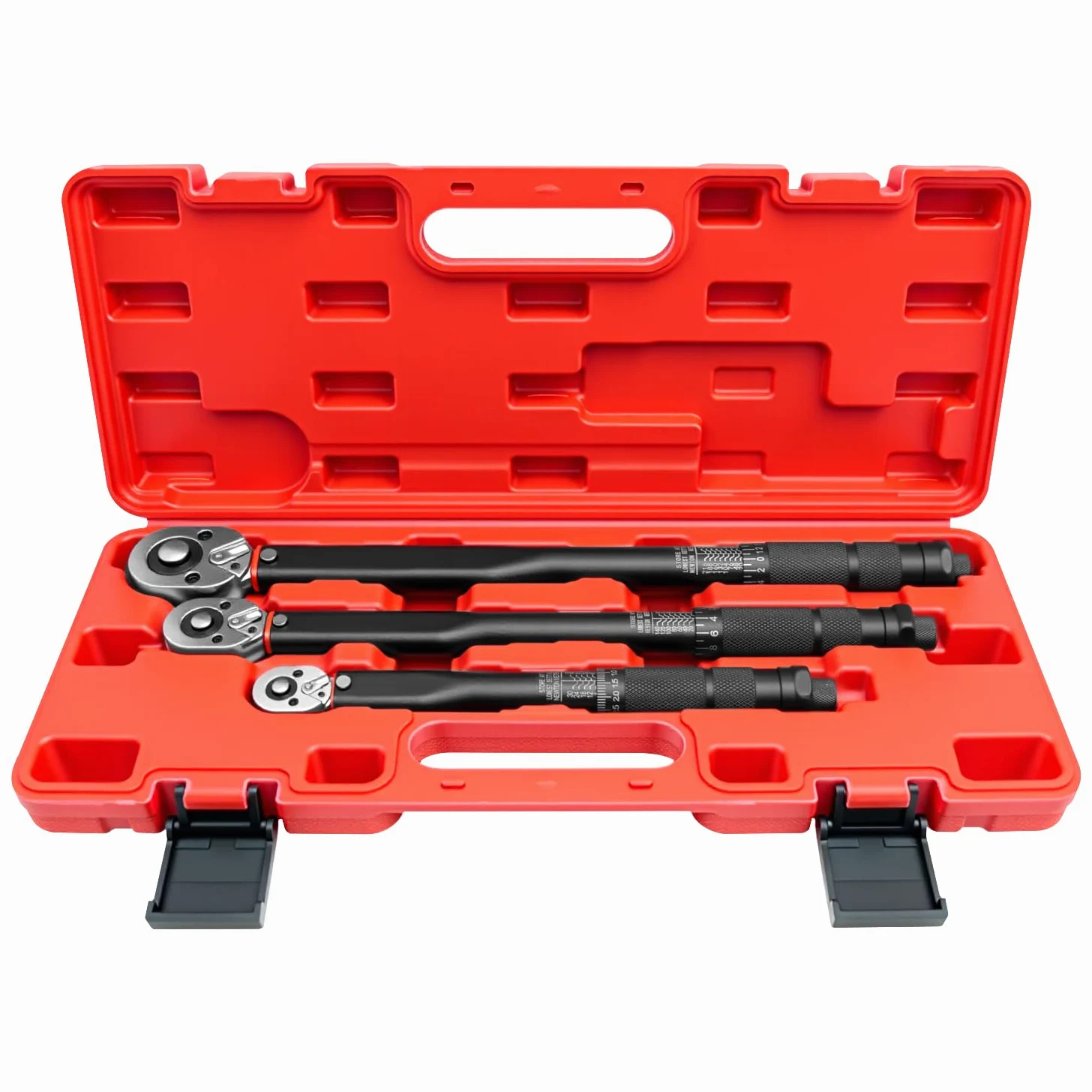 ZKTOOL Zestaw kluczy dynamometrycznych 3 szt., 1/10.2 cm 5-25 NM, 3/8'' 10-60NM, 1/2'' 20-210NM, zestaw kluczy grzechotkowych z mechanizmem szybkiego zwalniania, odpowiedni do większości scenariuszy