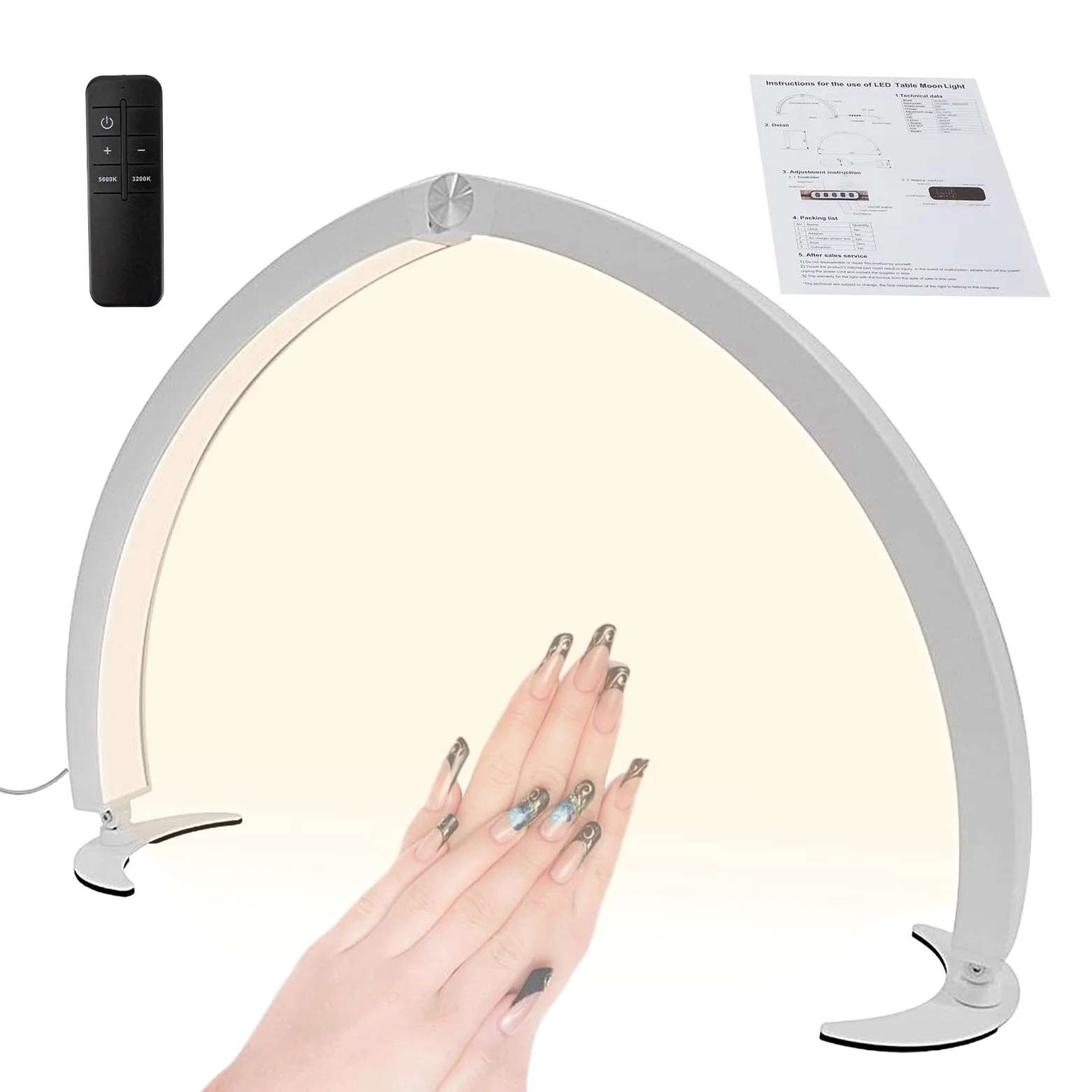 Lampa do paznokci na biurko Łukowata regulowana 40 W | Lampa do Manicure do Salonu Kosmetycznego Dla Dziewczyny Żony Przyjaciółki Siostry W Podróży Dom Wnętrz Szkoła Plener