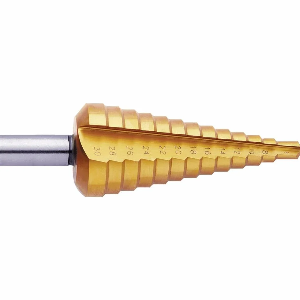 Wiertło stopniowe Exact z prostym nitem, 4-20 mm, HSS, powłoka TiN