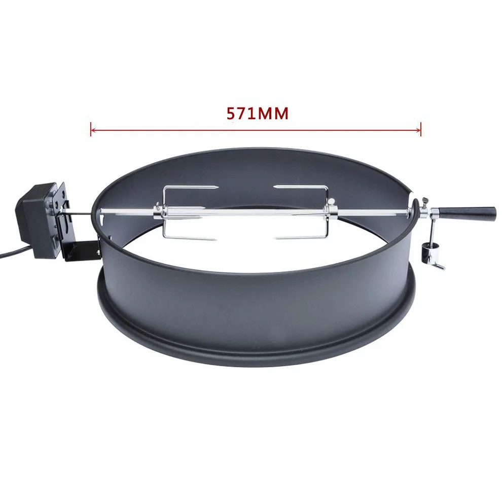 onlyfire Uniwersalny rożen obrotowy 57 cm zestaw do grilla kulistego pasuje Weber 2290 emaliowany czarny