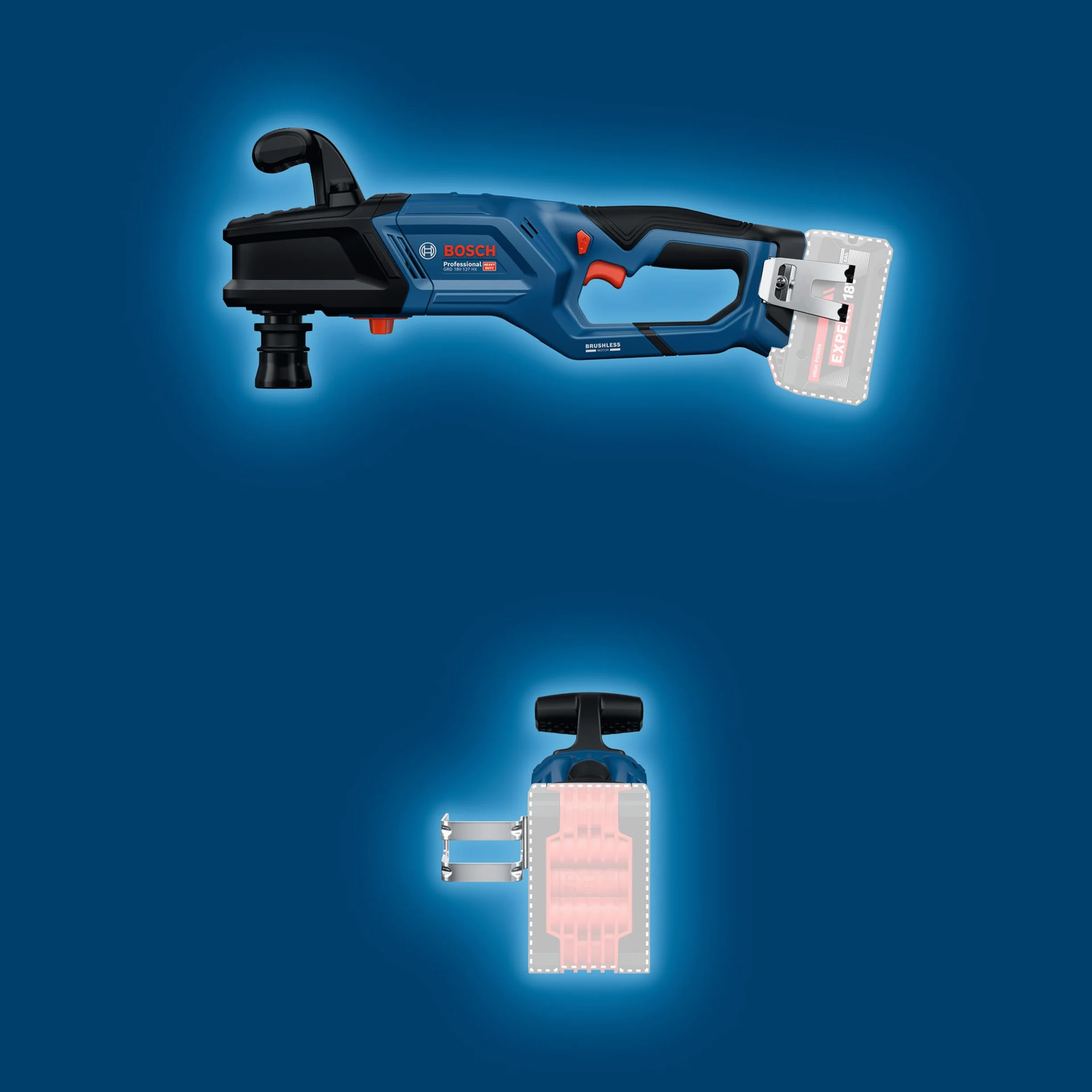 Bosch Professional 18V System Akumulatorowa wiertarko-wkrętarka kątowa GRD 18V-127 HX