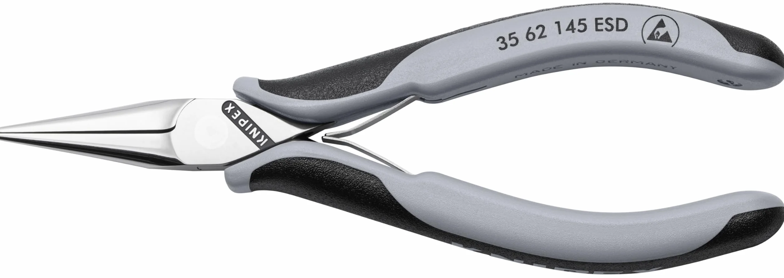 KNIPEX Szczypce ESD dla elektroników ze złączem wsuwkowym polerowana na wysoki połysk z osłonkami wielokomponentowymi 145 mm, 35 62 145 ESD