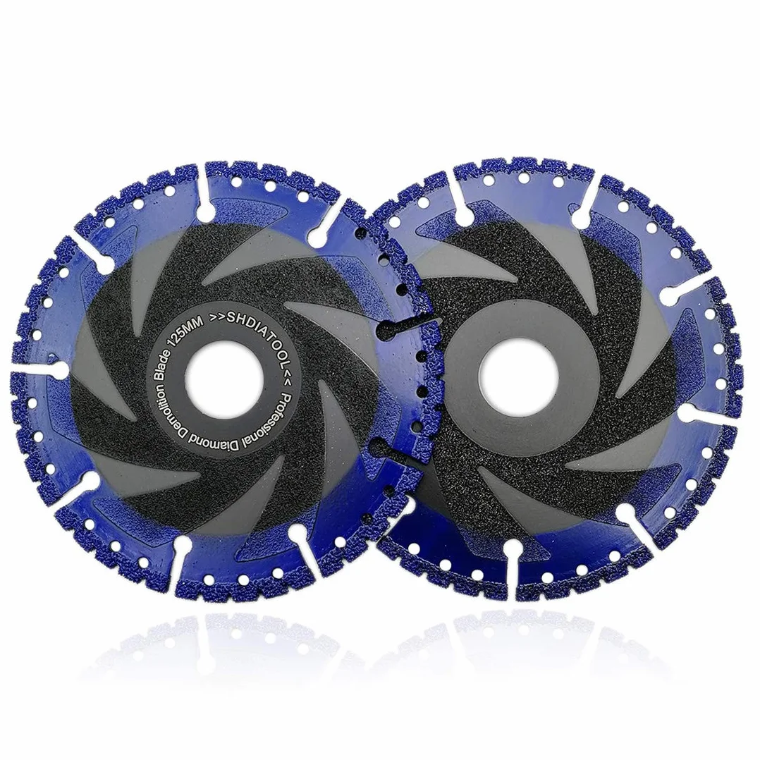 SHDIATOOL Tarcza tnąca diamentowa 2 szt. 5 cali / 125 mm luzowana próżniowo kółko do odcięcia do wszystkich zastosowań ostrza do rozbiórki do kamienia żelaza stali metalu