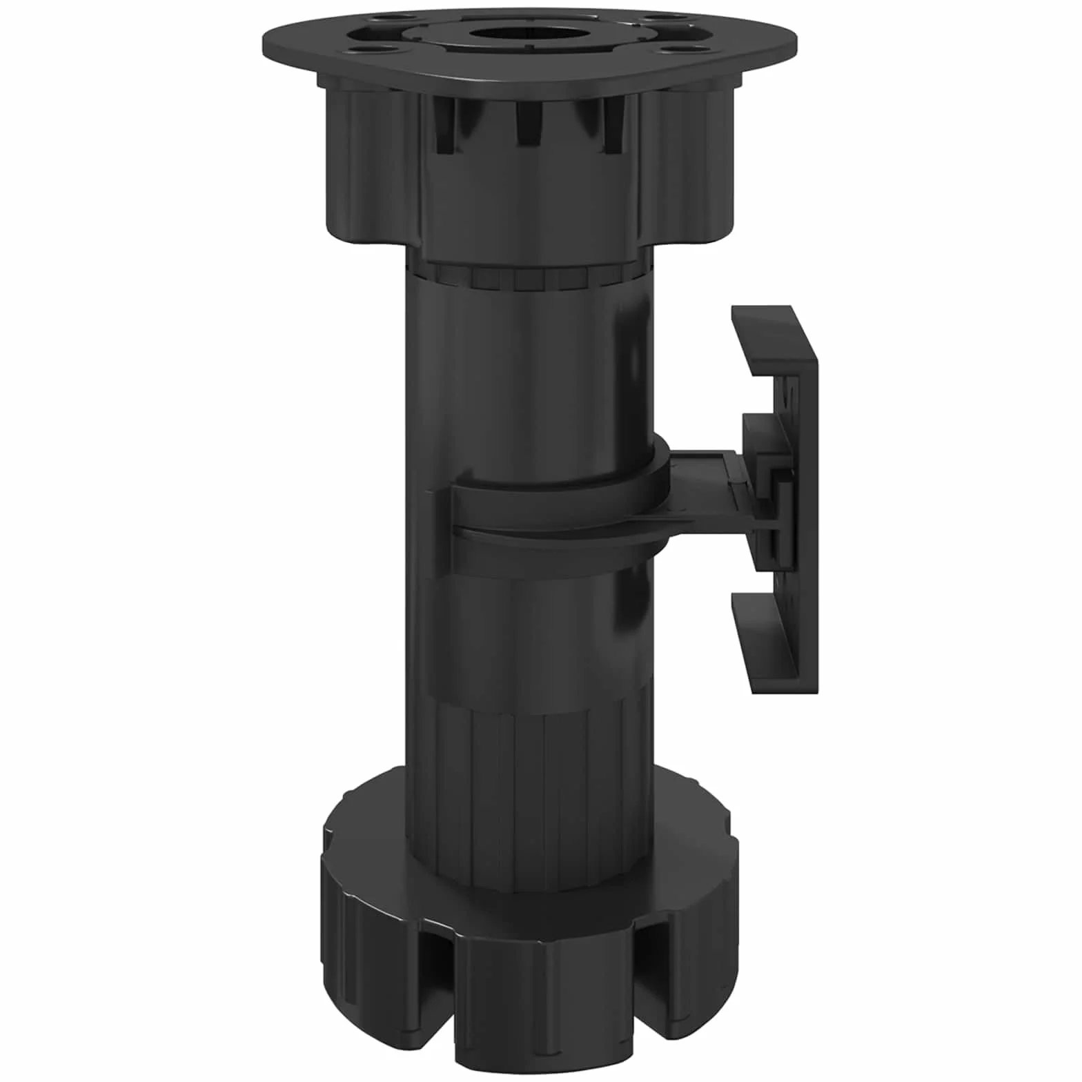 Nogi meblowe regulowane, 12 sztuk, czarne, 46 x 46 x 128 mm, PP z metalowym wspornikiem, trwałe i z regulacją wysokości 98-128 mm, idealne do elementów szafy, wsporników regałowych, montaż w