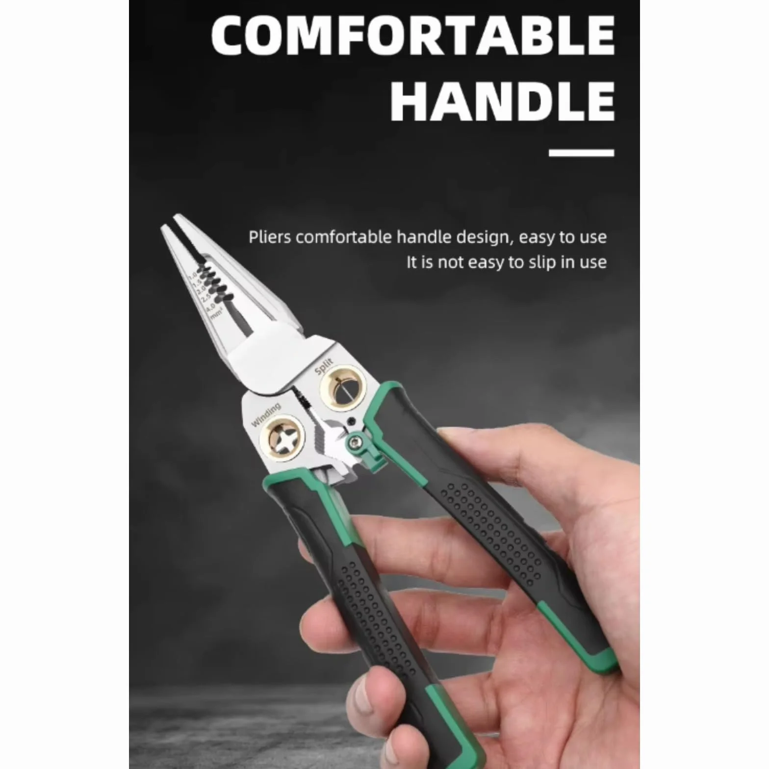 Professional 8-in-1 Electrician Pliers - Wire Stripper Crimper Cutter Combo Tool for Electrical Work, Home Repair & Automotive Use(Red)