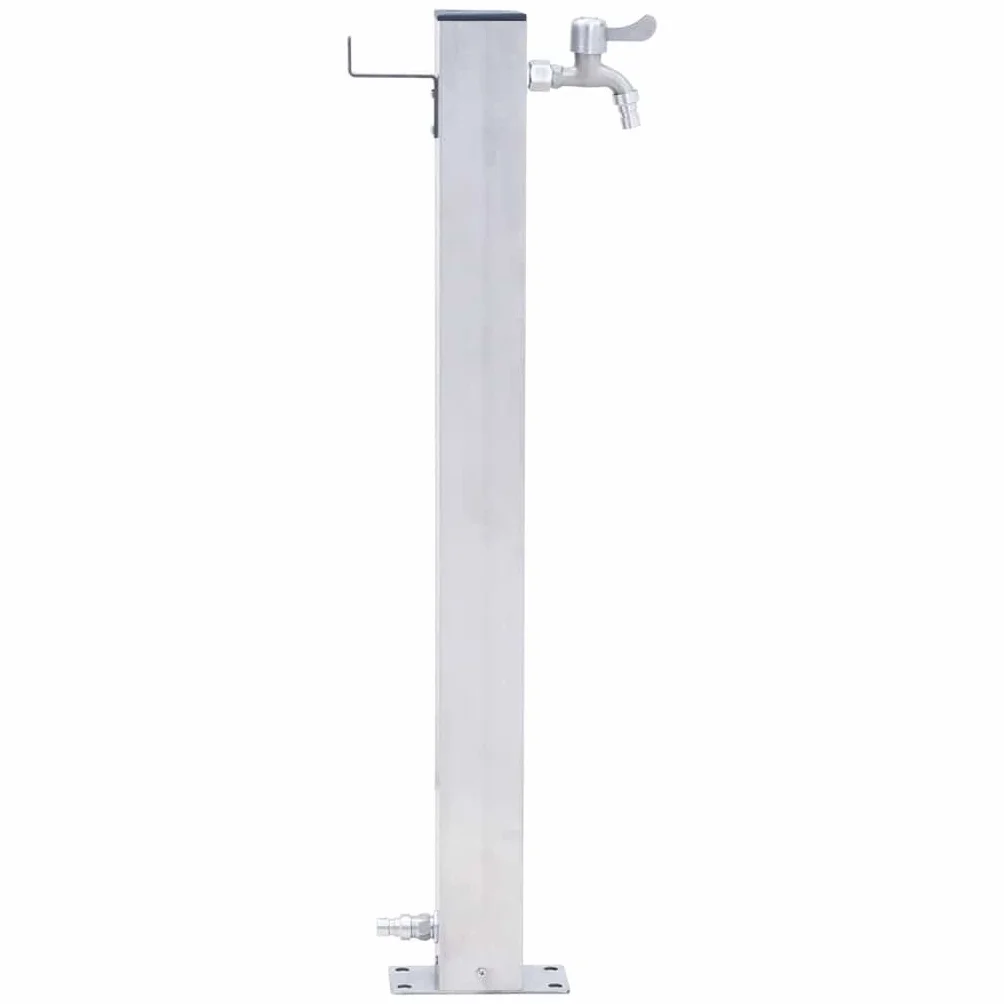 vidaXL Kran ogrodowy na słupku 60 cm stal nierdzewna z haczykiem na wąż