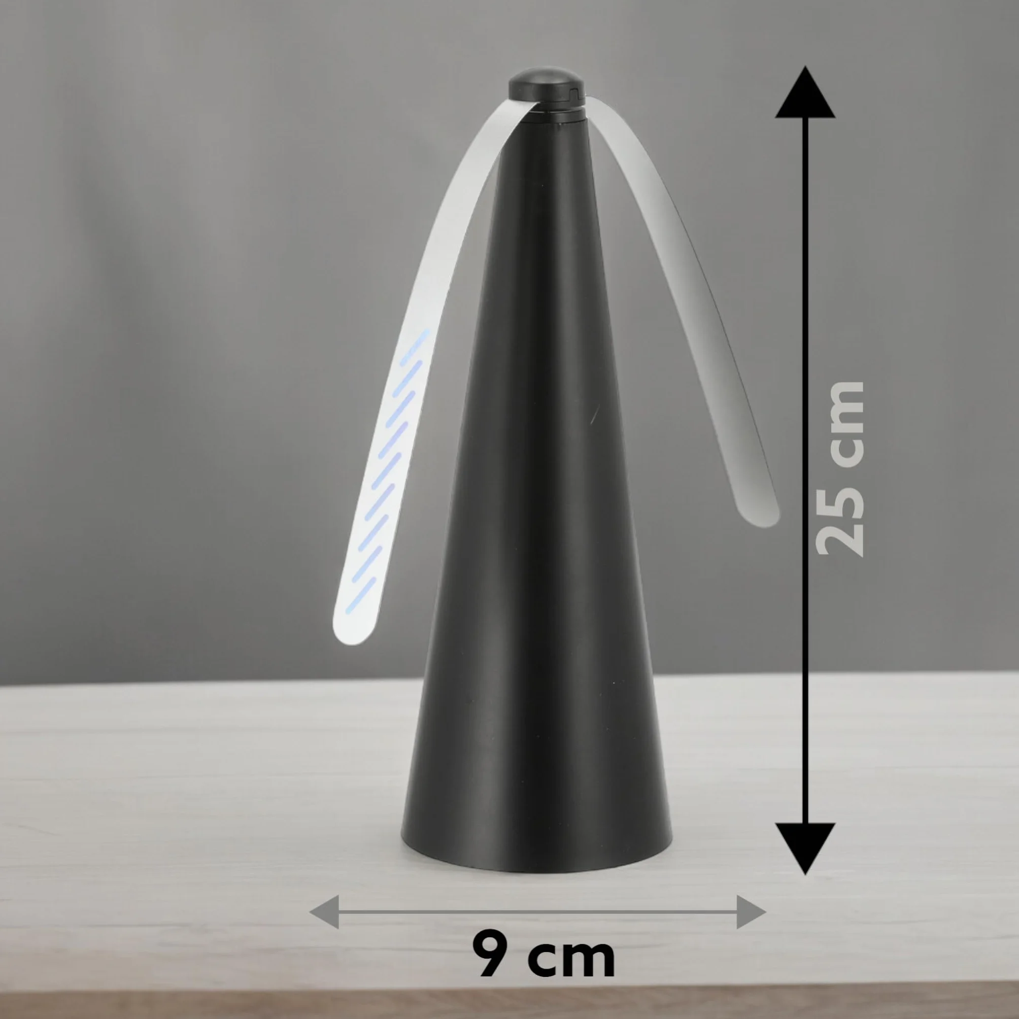 MIJOMA Środek przeciw owadom odstraszacz owadów 360 stopni zasilany bateriami 25 cm czarny