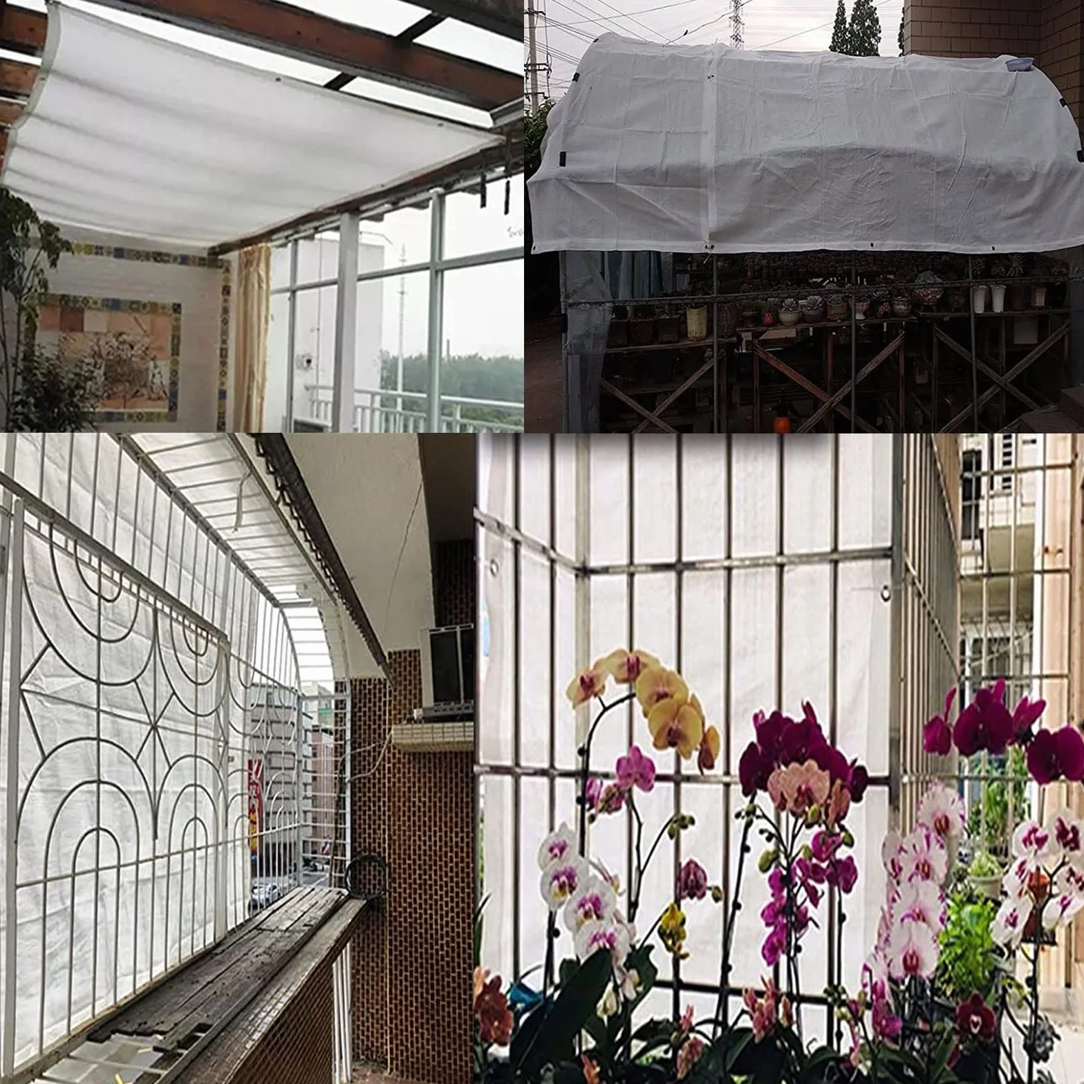 Balkon Ekran Prywatności Wiatr 100 x 450 cm Osłona z Oczkami Liny Brązowy