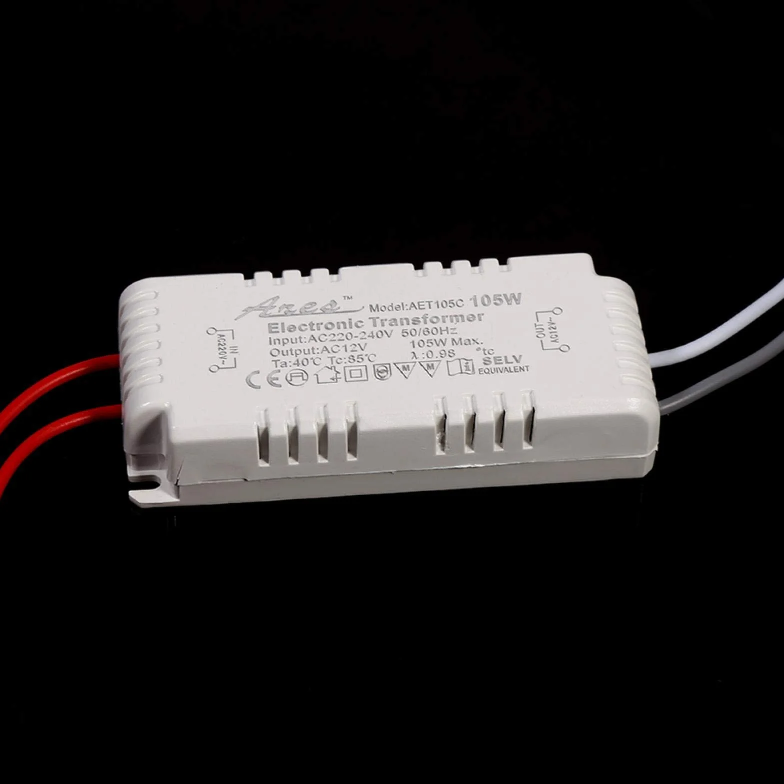 105w Transformator Elektroniczny, Halogenowa Sterownik żarówki Zasilacz Elektroniczny Transformator Konwerter Napięcia Nowy do Ochrony żarówek Niskonapięciowych lub Koralików Lampowych