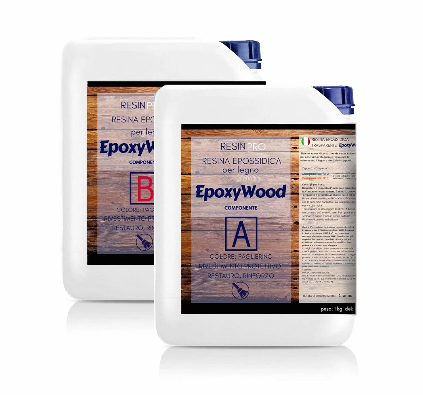 Resin Pro EPOXYWOOD 15 KG Żywica epoksydowa do drewna - Żywica do powłok ochronnych, renowacji, zbrojenia drewna, włókna szklanego i metalu