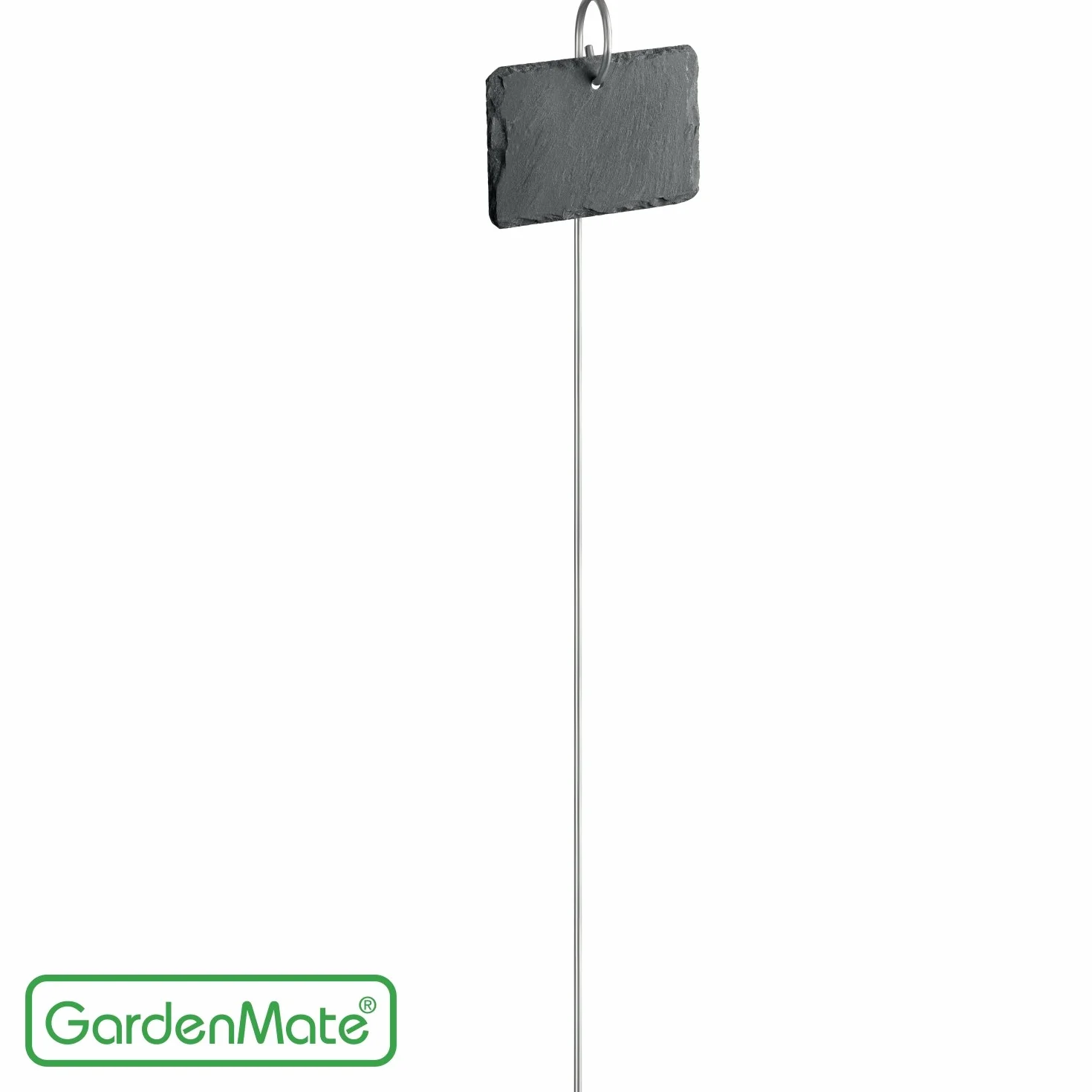 GardenMate 10-Pack Slate Plant Labels 4"x 2 3/4" with Stainless Steel Rod 22"